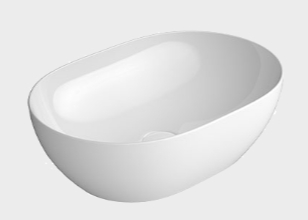 GSI Pura Waschbecken 50x35 cm oval Aufsatzwaschbecken weiß glanz 886011
