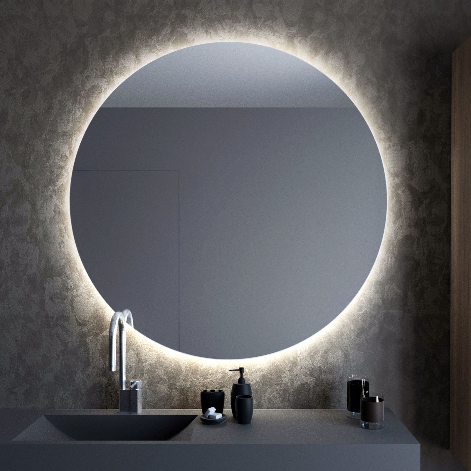 Baltica Design Bright Spiegel 70x70 cm rund mit Beleuchtung 5904107913346