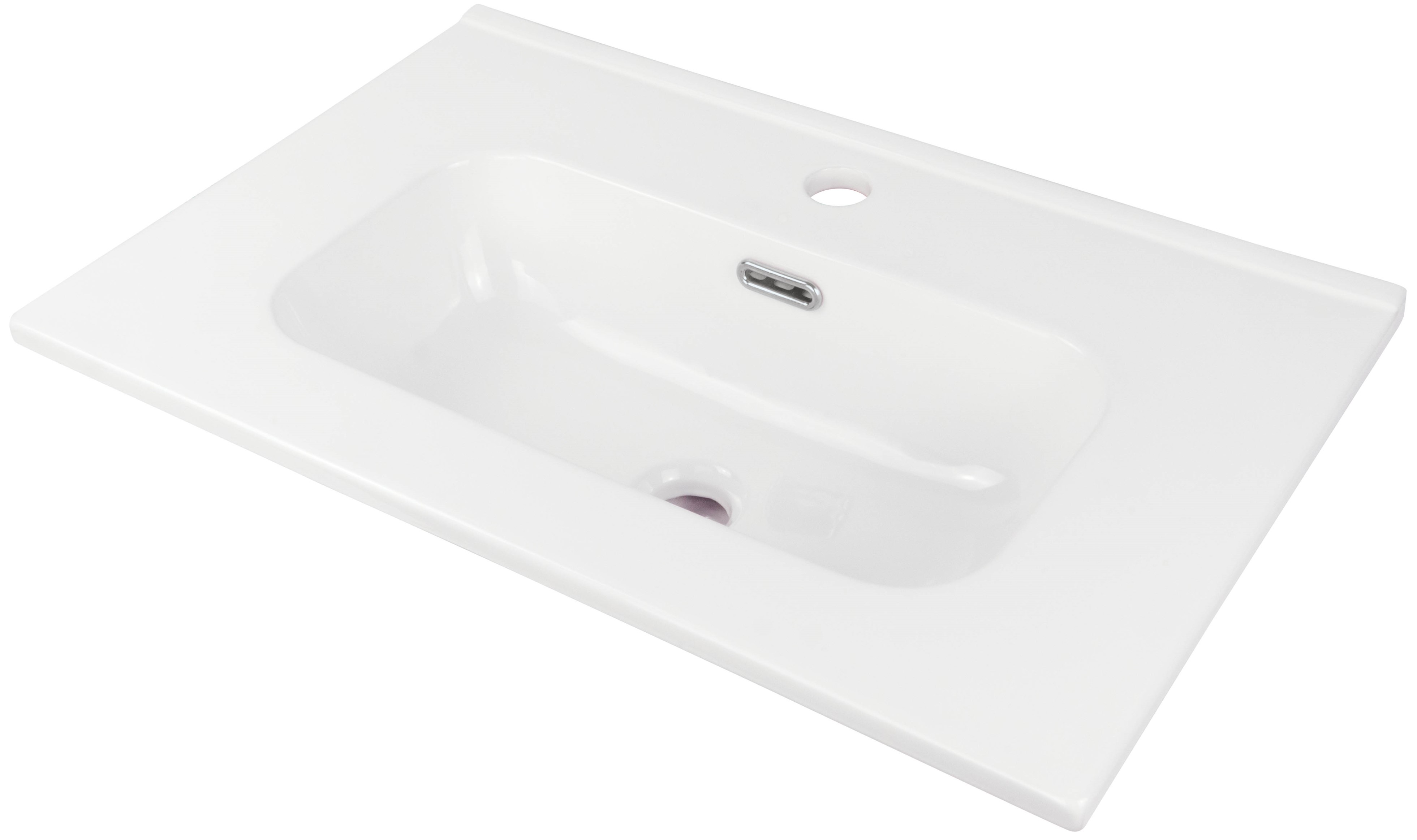 Deante Tubo Waschbecken 60x38.5 cm rechteckig Möbel-Einbauwaschbecken weiß glanz CTU_6U6M