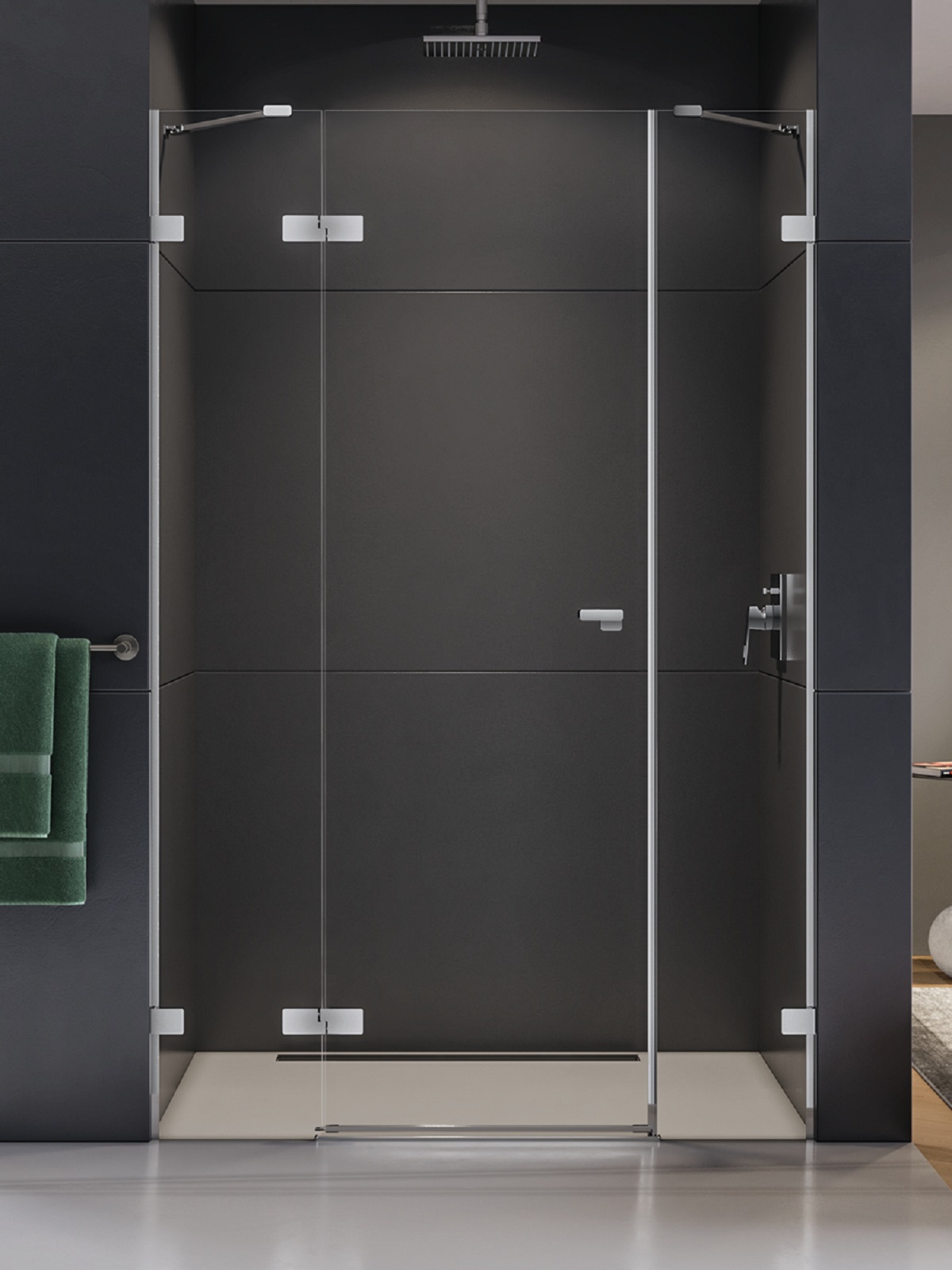 New Trendy Eventa Duschtüren 170 cm aufklappbar chrom Glanz/durchsichtiges Glas EXK-4466