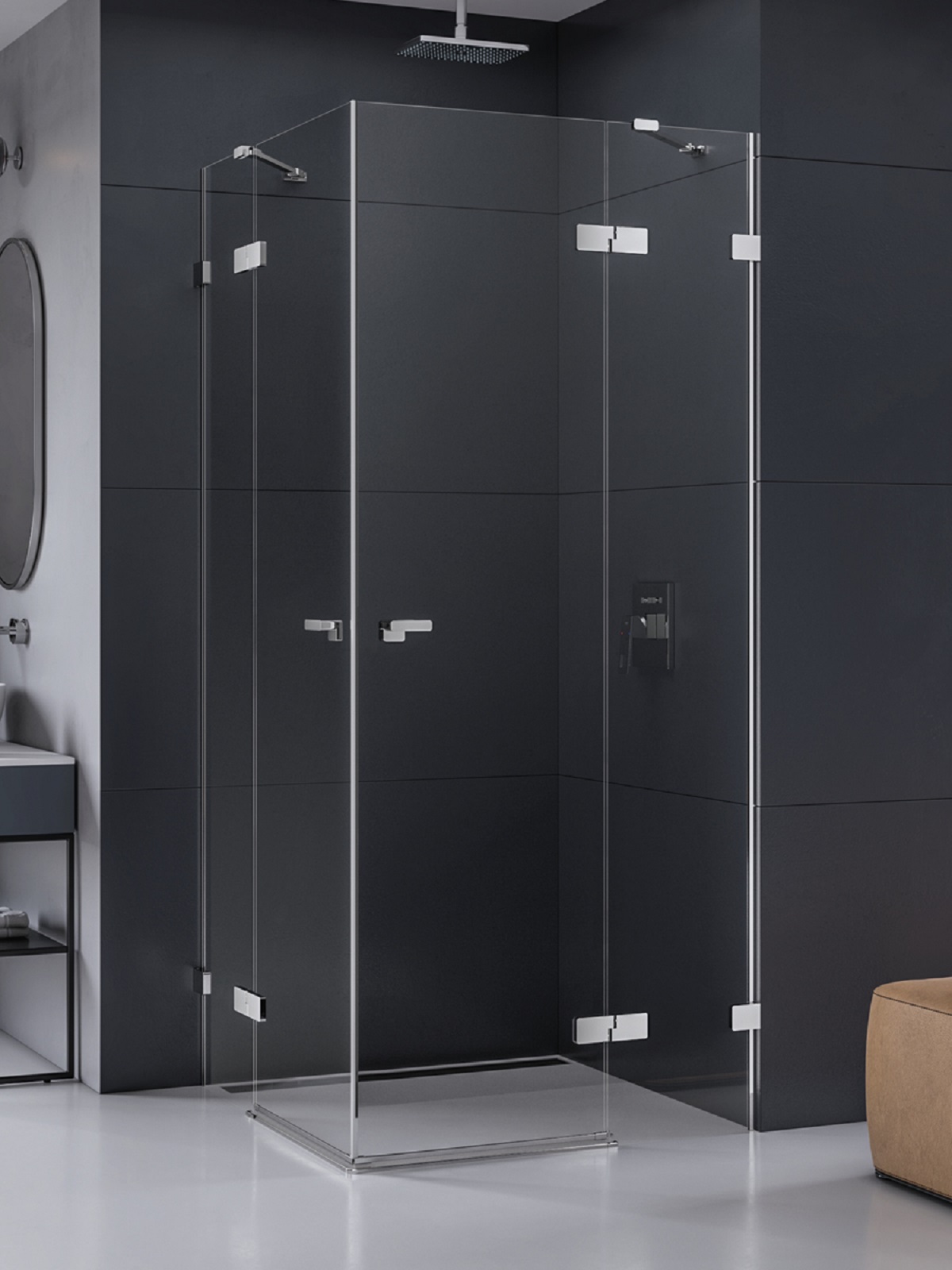 New Trendy Eventa Duschkabine 100x80 cm rechteckig chrom Glanz/durchsichtiges Glas EXK-4530
