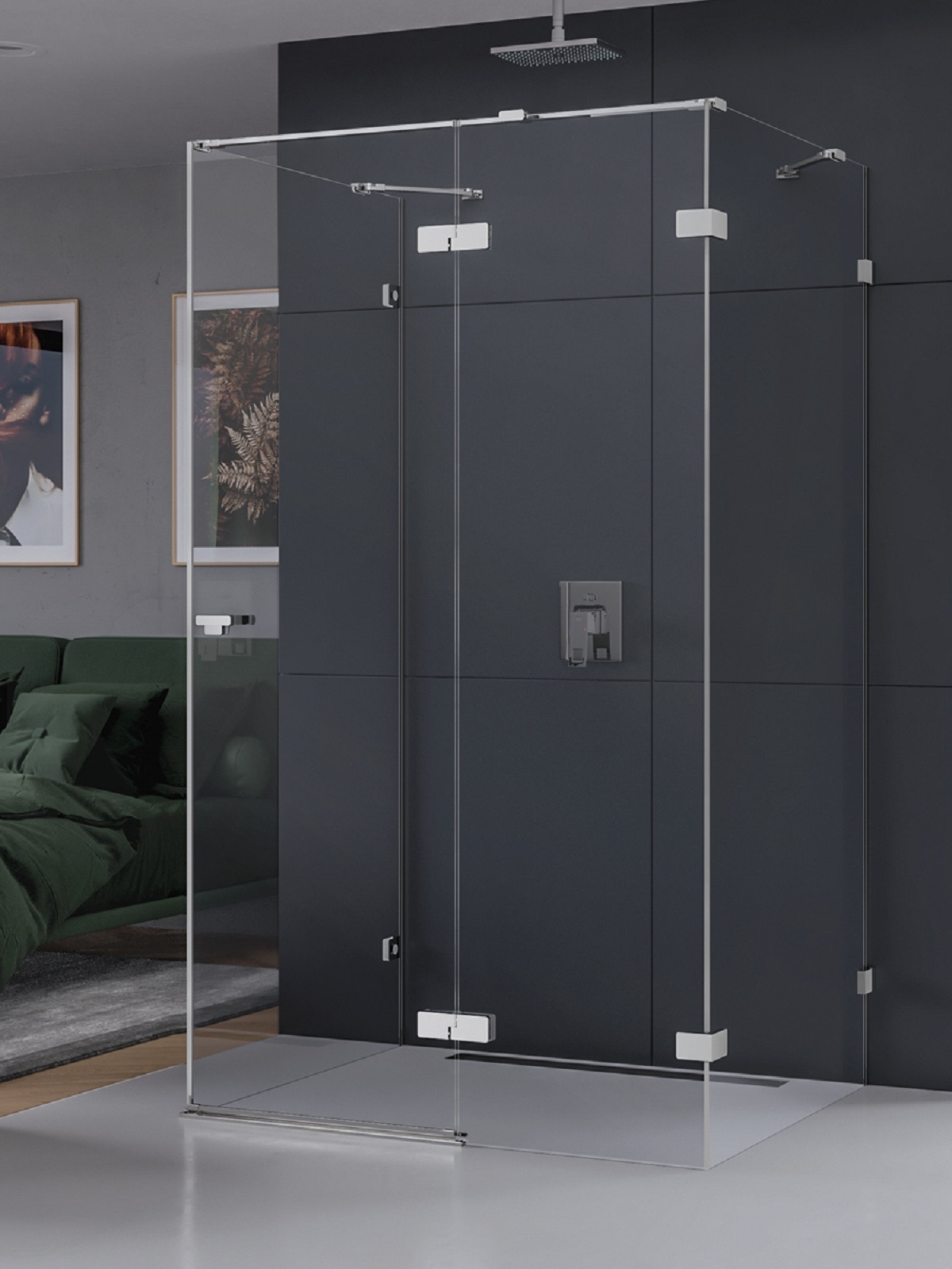 New Trendy Eventa Duschkabine 100x80 cm rechteckig chrom Glanz/durchsichtiges Glas EXK-4576