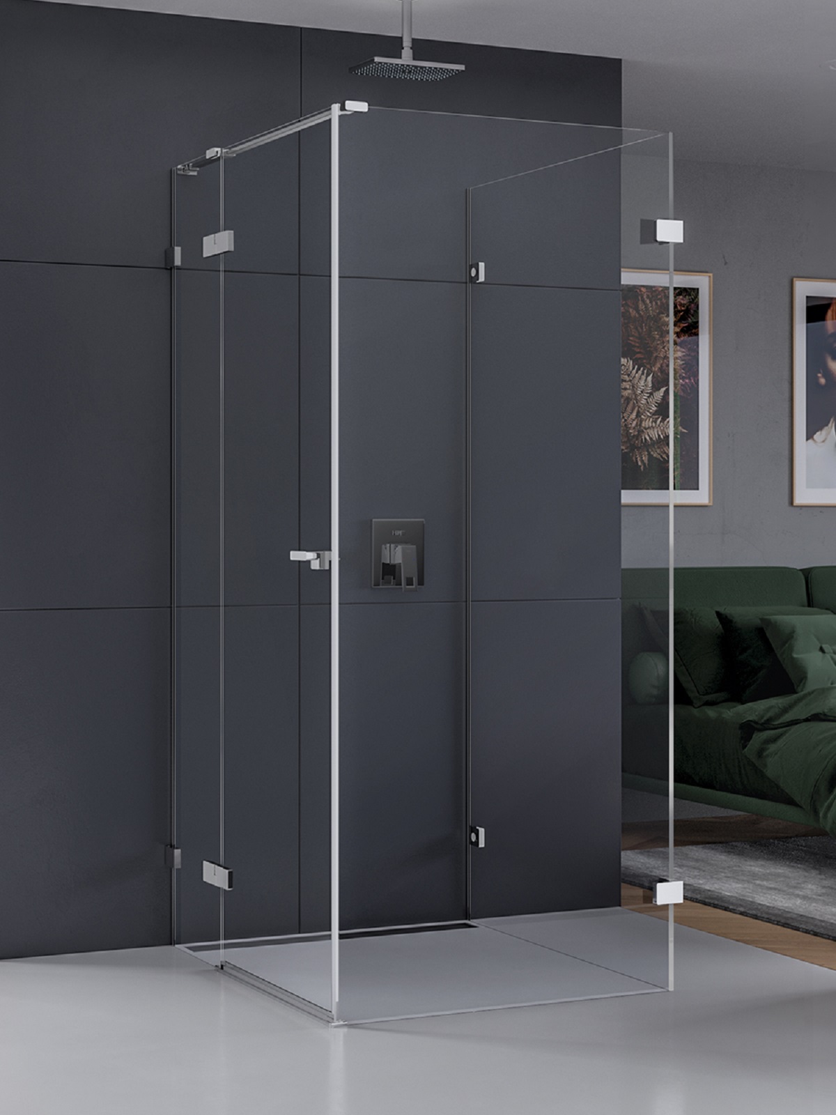New Trendy Eventa Duschkabine 100x90 cm quadratisch chrom Glanz/durchsichtiges Glas EXK-4611