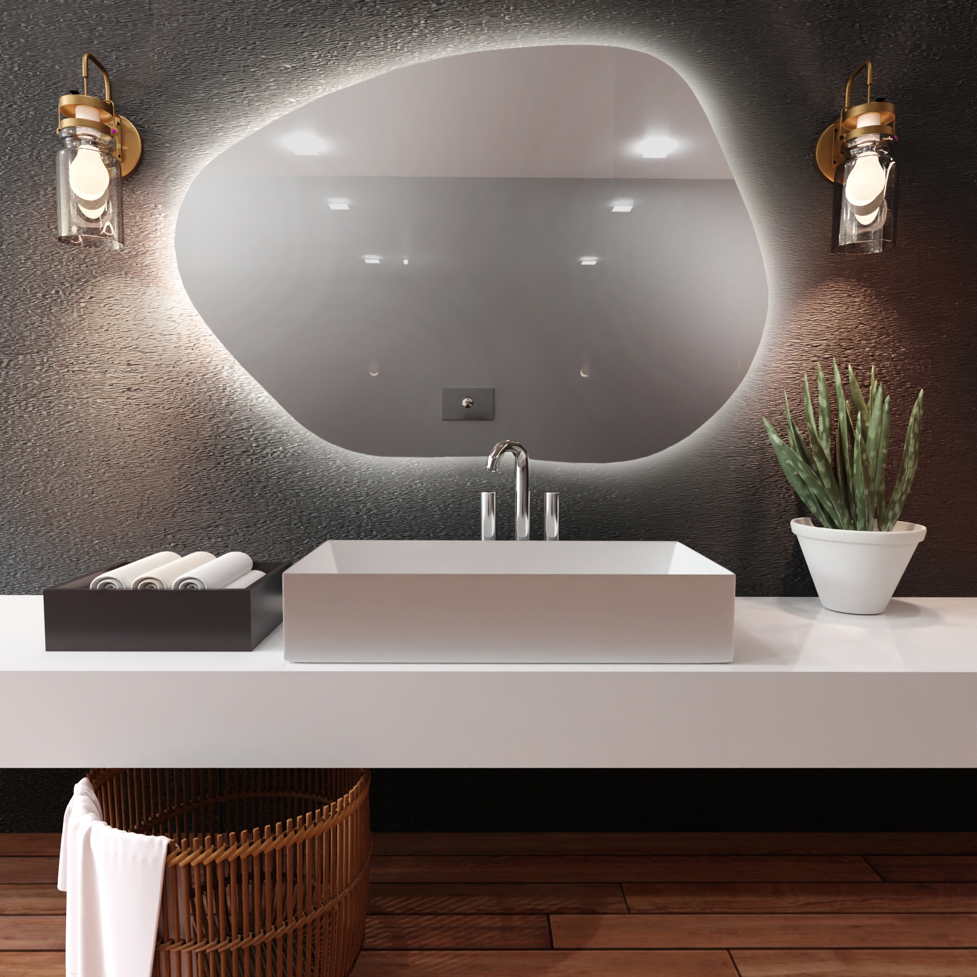 Baltica Design Bright Spiegel 90x64 cm mit Beleuchtung 5904107915173