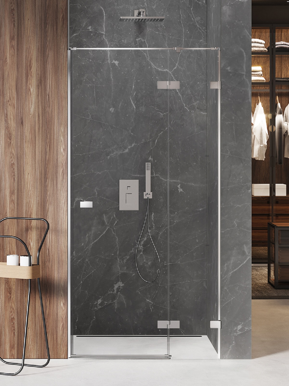 New Trendy Avexa Duschtüren 80 cm aufklappbar chrom Glanz/durchsichtiges Glas EXK-1442