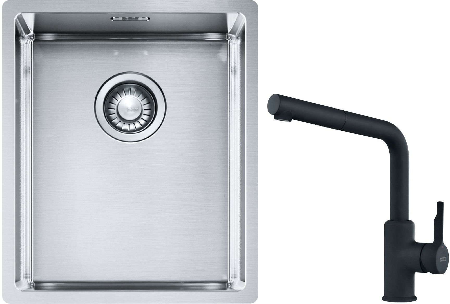 Set Stahlspüle Franke Box 127.0453.653, Küchenarmatur Franke Urban 115.0627.523