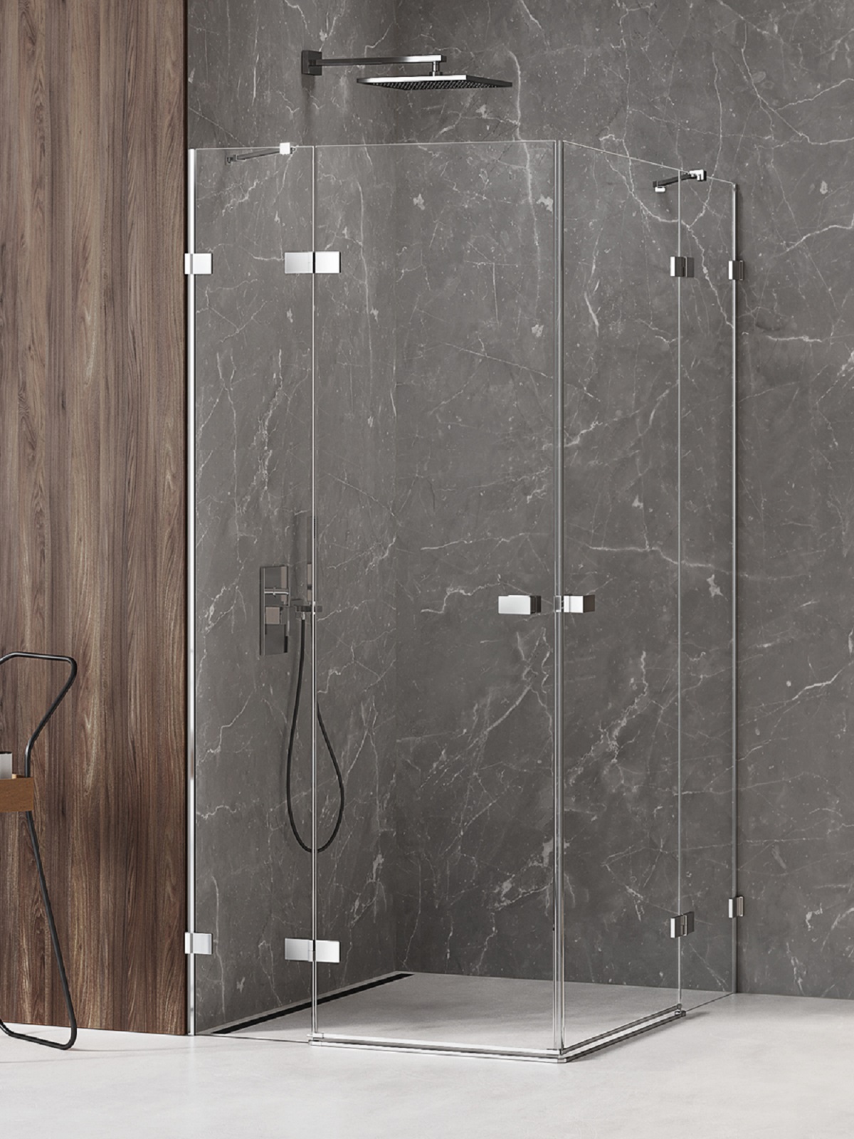 New Trendy Avexa Duschkabine 100x90 cm rechteckig chrom Glanz/durchsichtiges Glas EXK-1526