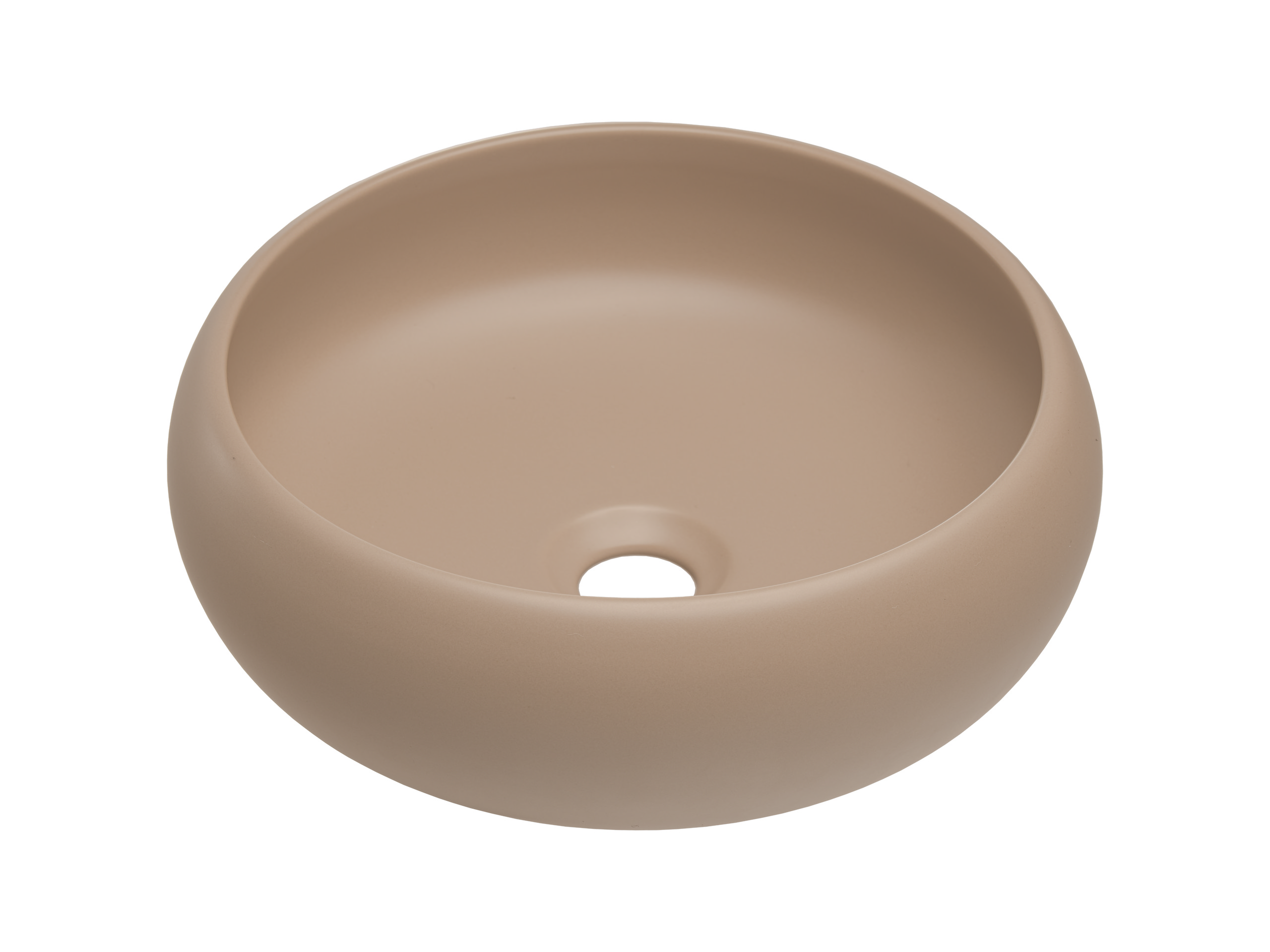 Comad Wiki Waschbecken 36x36 cm rund Aufsatzwaschbecken braun/beige matte UN-WIKI-MC