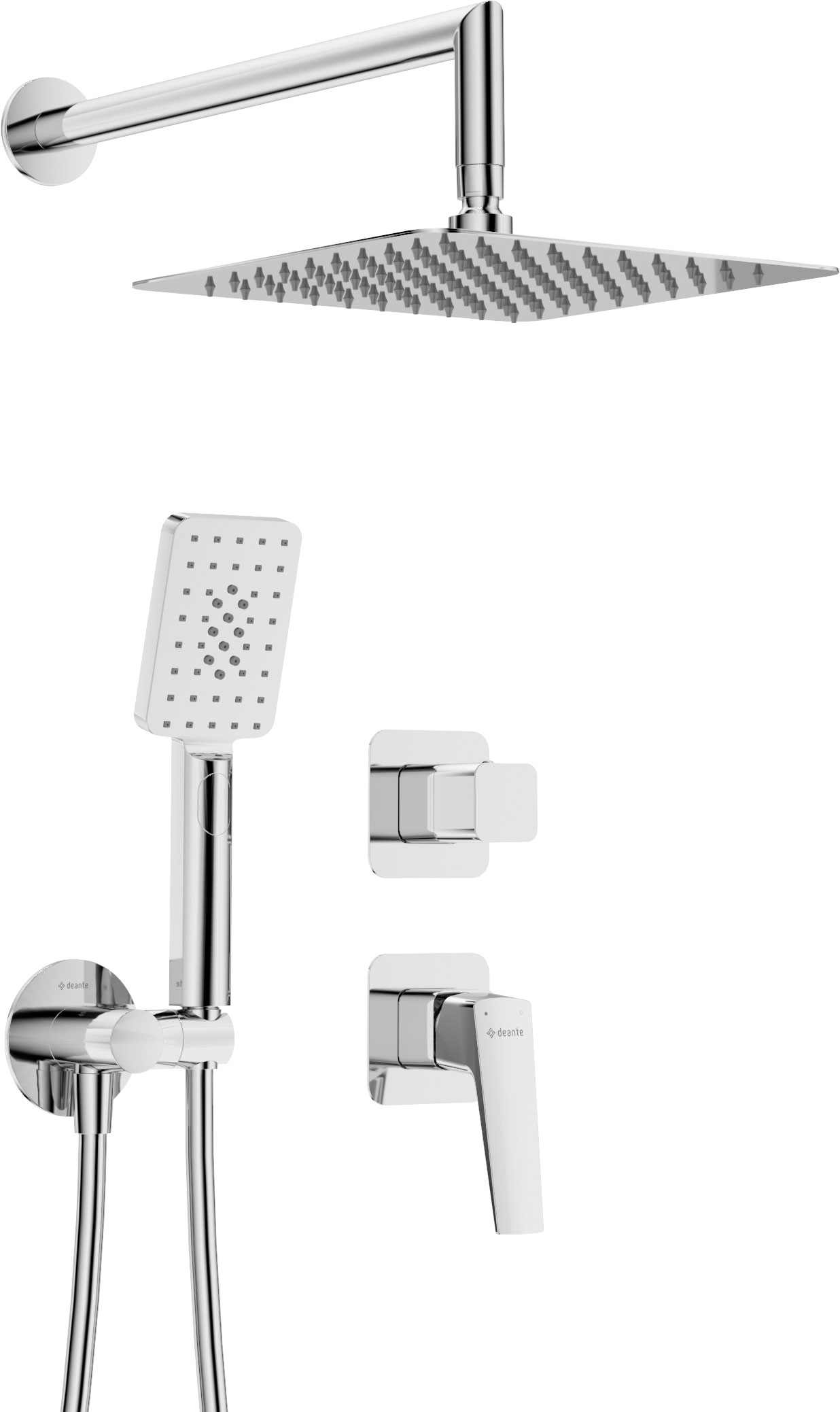 Deante Blur Duschset Unterputz mit Kopfbrause chrom NQL_09YK