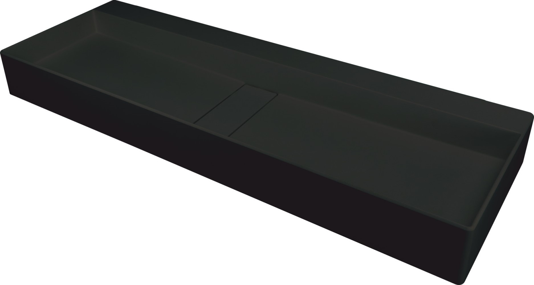 Deante Blur Waschbecken 100x40 cm rechteckig Aufsatzwaschbecken schwarz matte CQB_NU1S