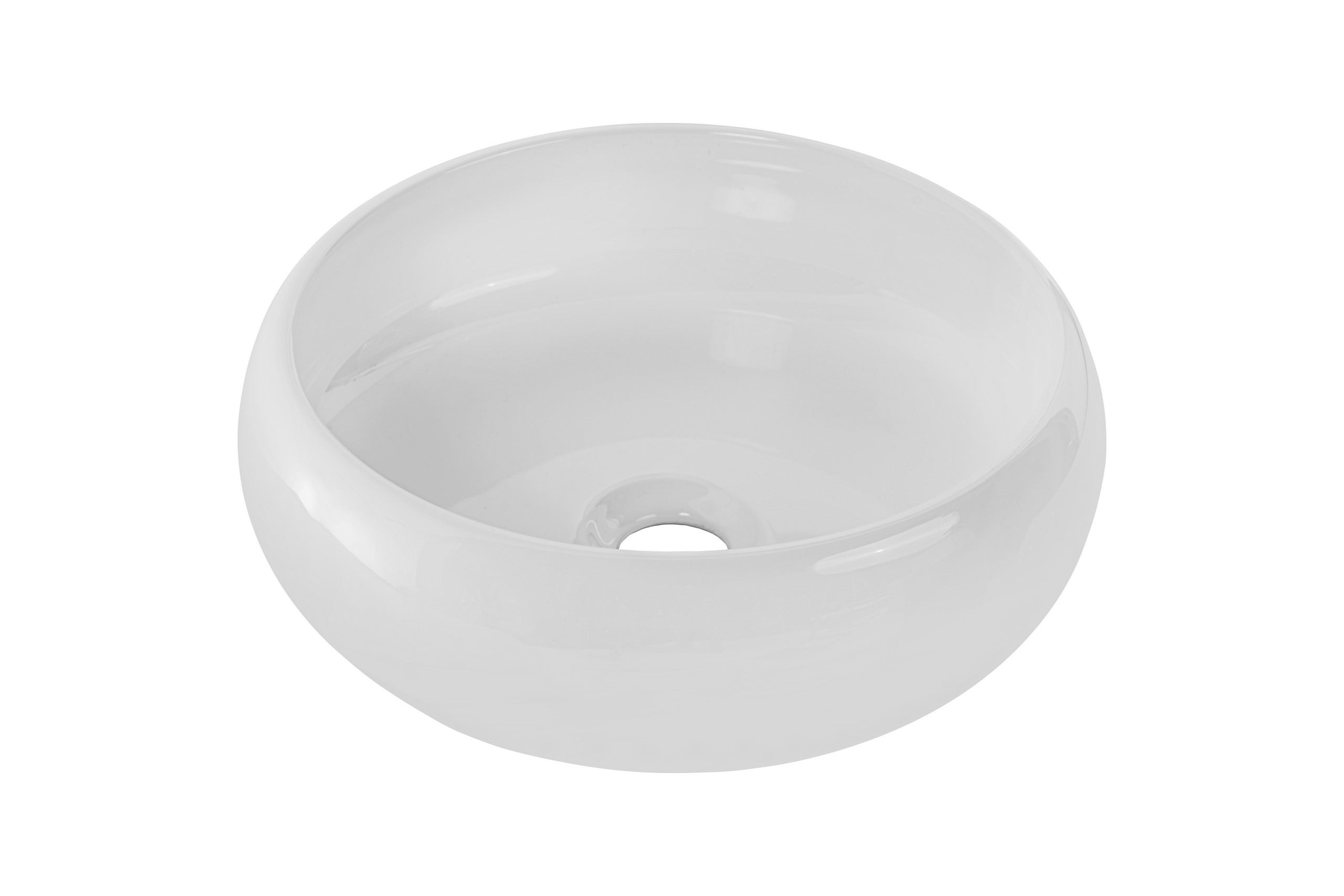 Comad Wiki Waschbecken 36x36 cm rund Aufsatzwaschbecken weiß glanz UN-WIKI-SW