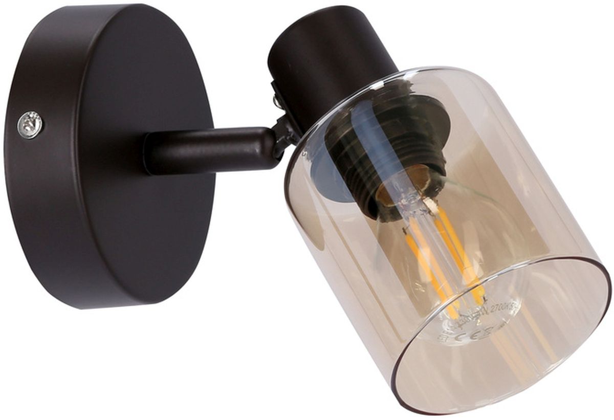 Candellux Agra Wandleuchte 1x40 W schwarz-bernstein 91-25036