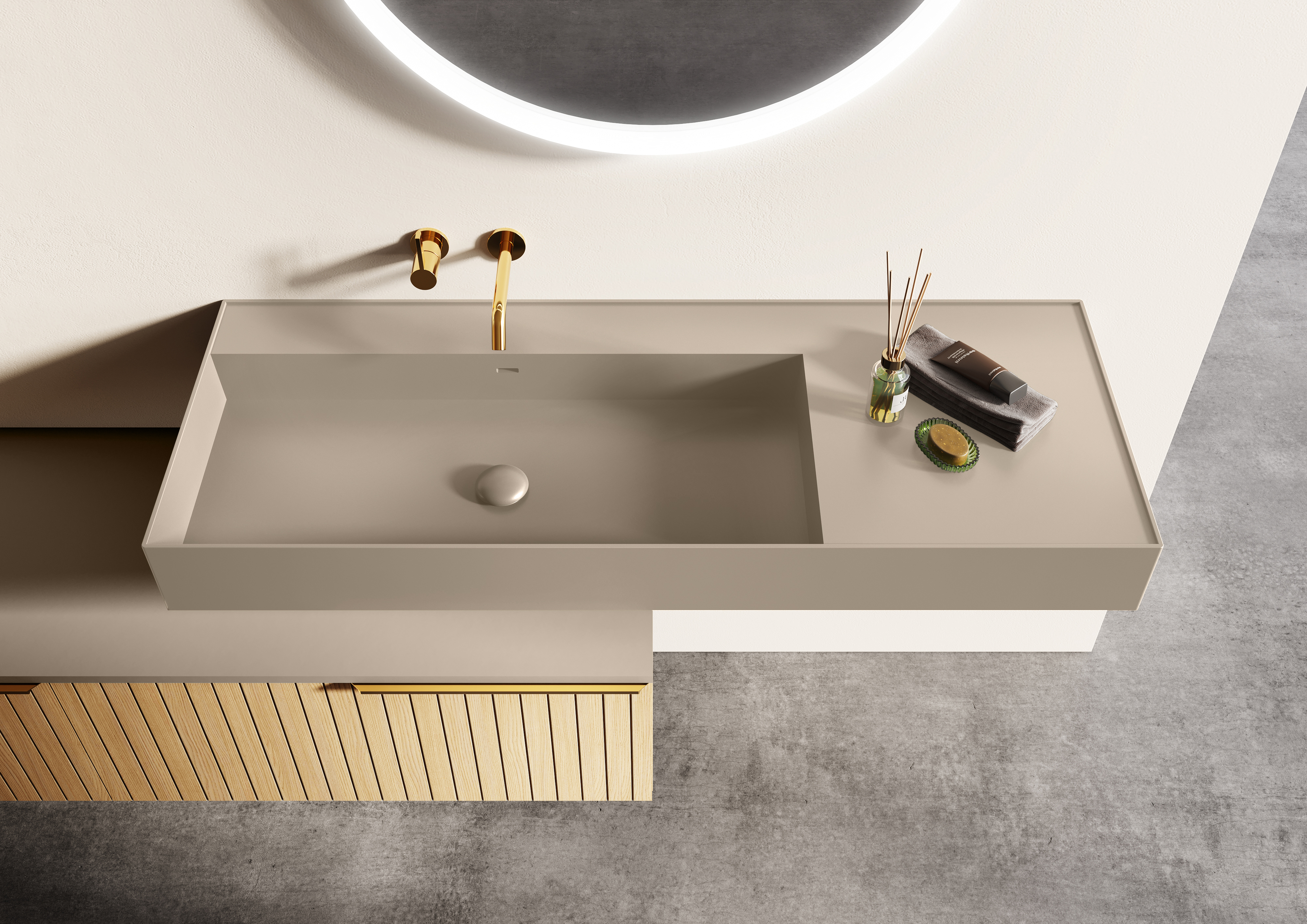 Elita Level Waschbecken 100.5x45.5 cm rechteckig Klassisch braun/beige matte RE041461187020