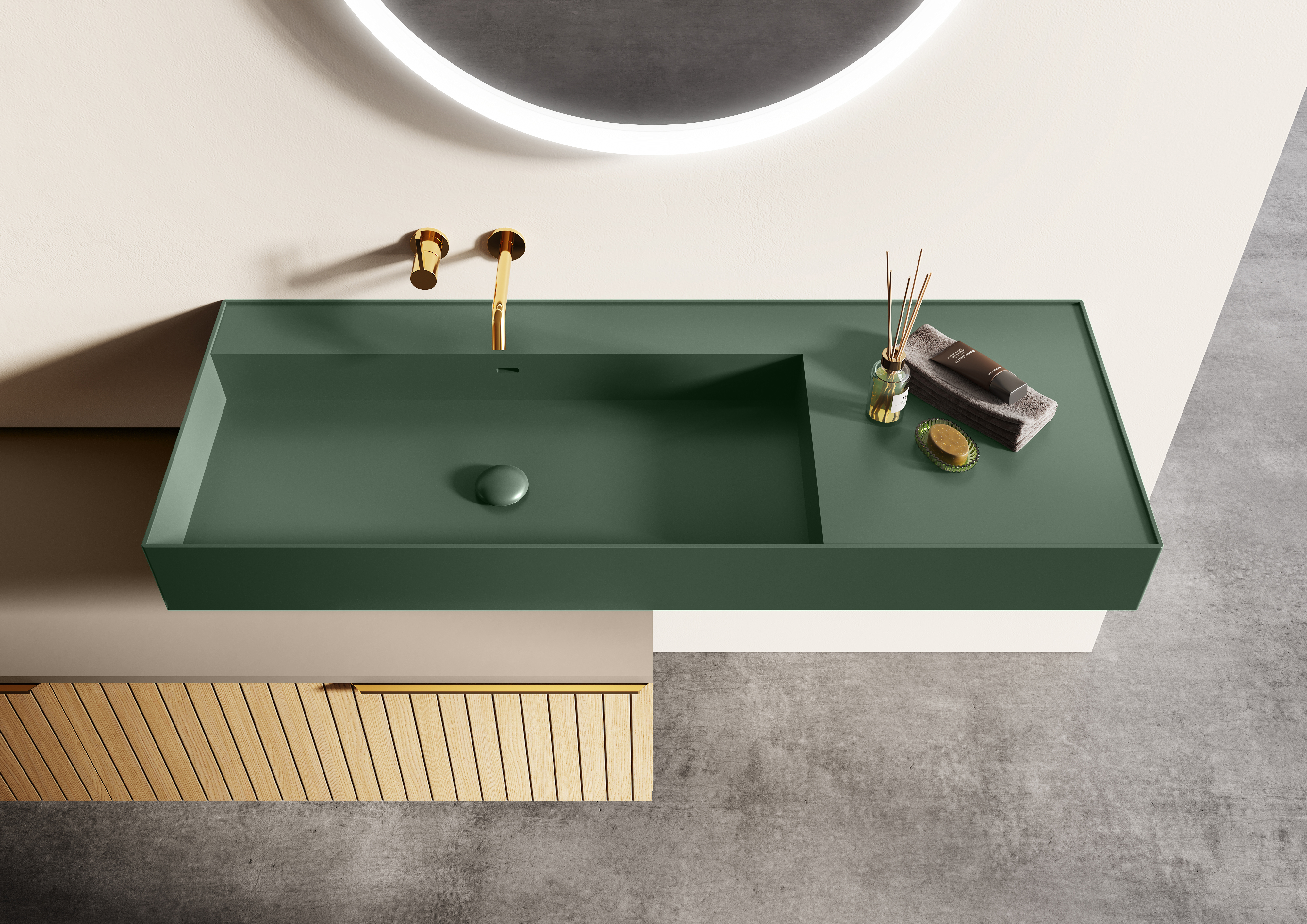 Elita Level Waschbecken 100.5x45.5 cm rechteckig Klassisch grün matte RE041461187010