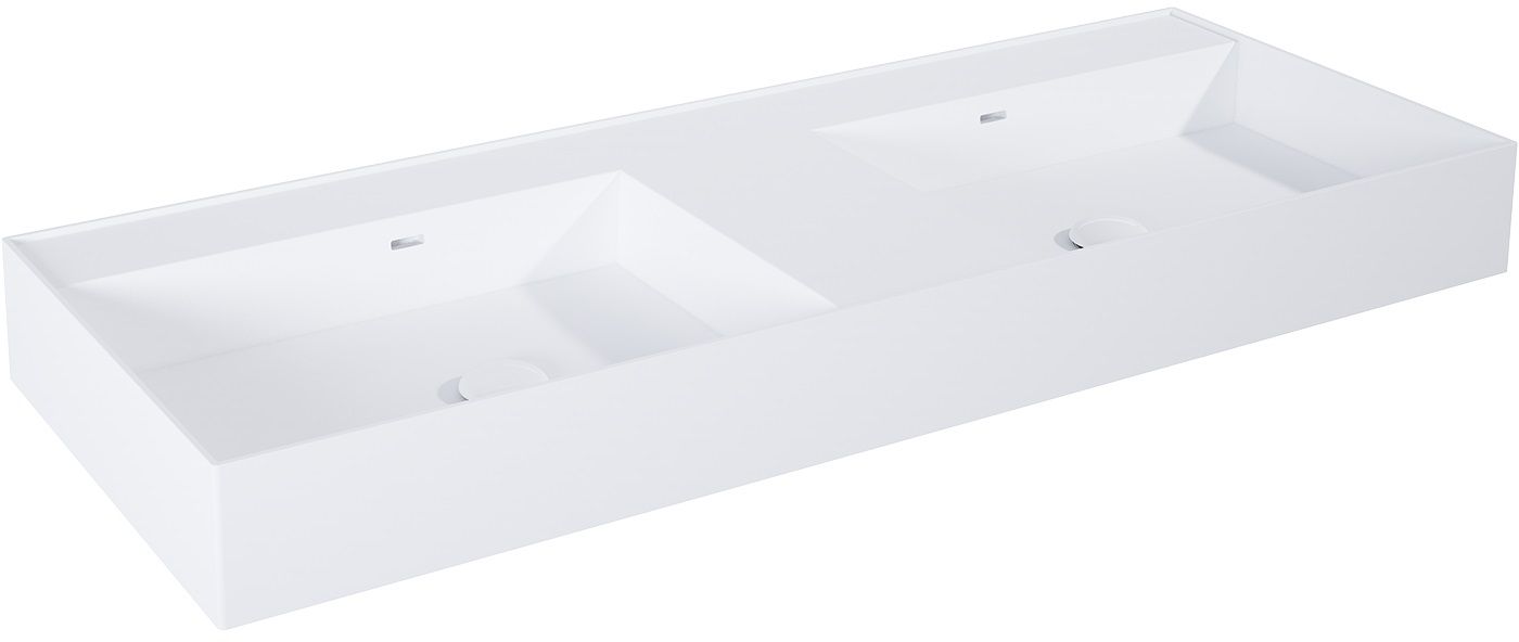 Elita Level Waschbecken 120.5x45.5 cm rechteckig Klassisch-Doppelt weiß matte RE041461205290