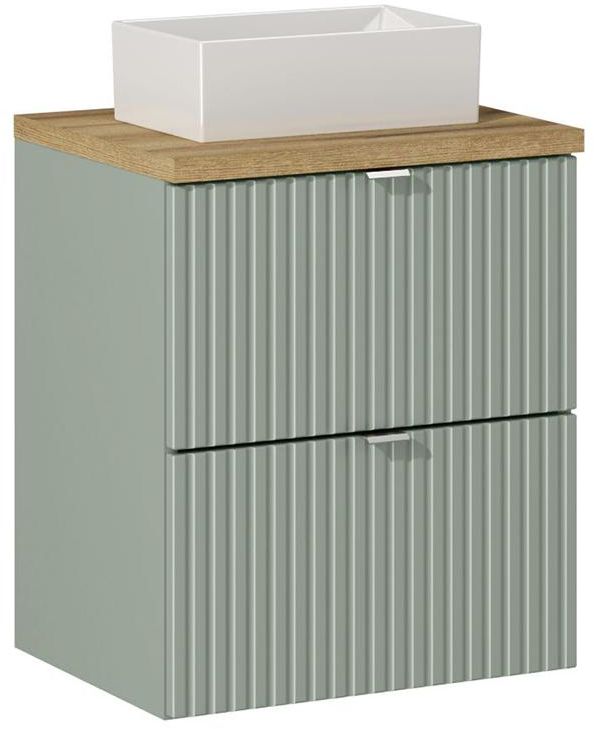 Set Badschrank Comad Line Reed Green LINE REED GREEN D 82-50-2S, Waschbecken Comad Gaja UN-GAJA35-SW 78570A(35), NOVA OAK A 89-50