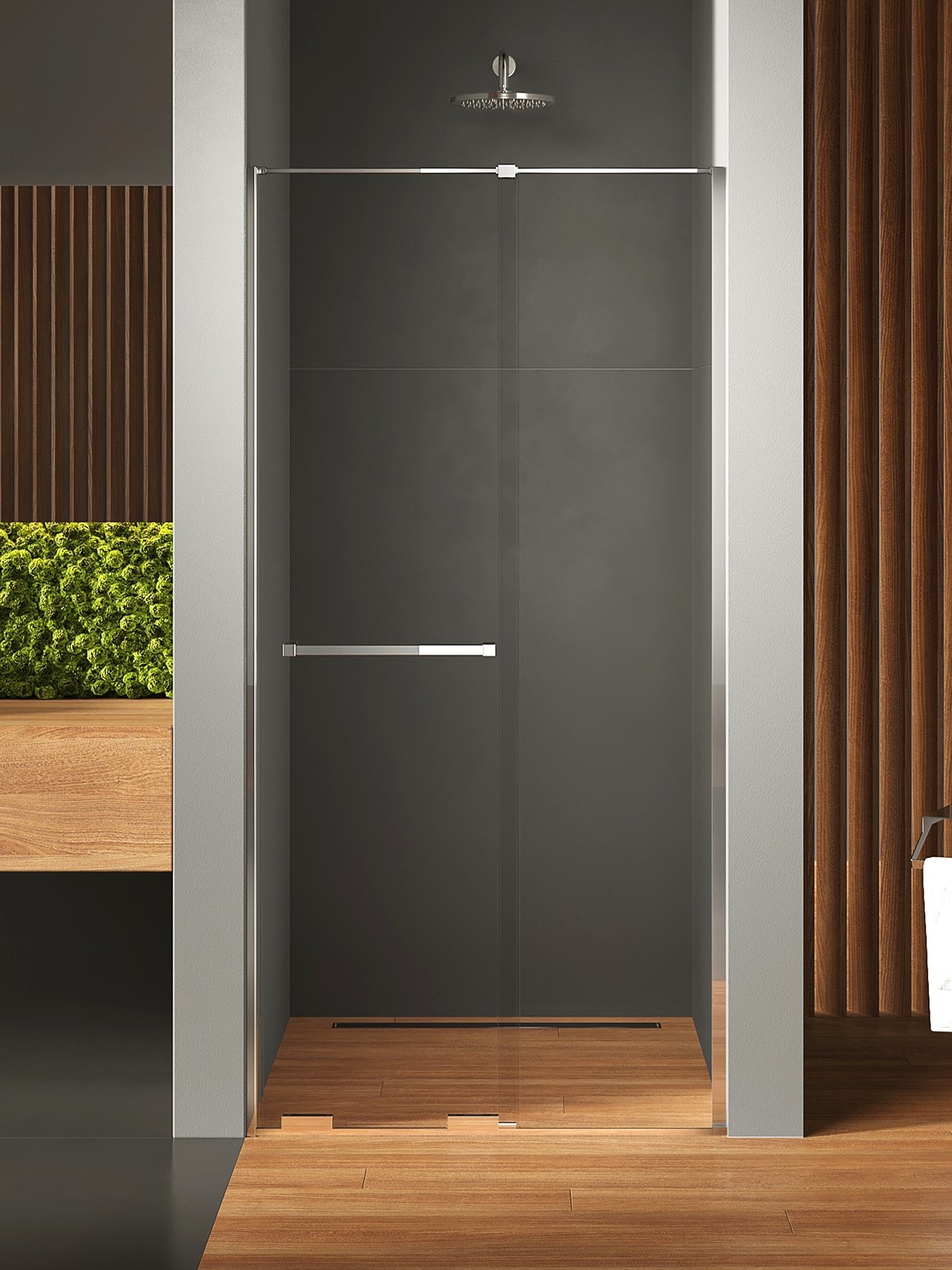 New Trendy Smart Duschtüren 120 cm Schiebe- chrom Glanz/durchsichtiges Glas EXK-6579
