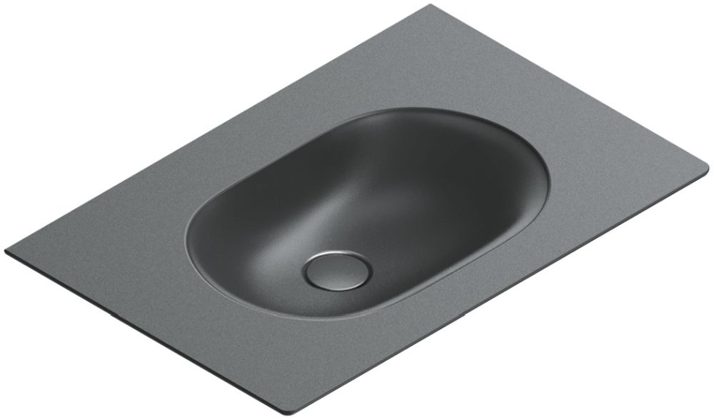 Catalano Sfera Waschbecken 60x50 cm rechteckig Klassisch-Möbel schwarz matte 0520610022