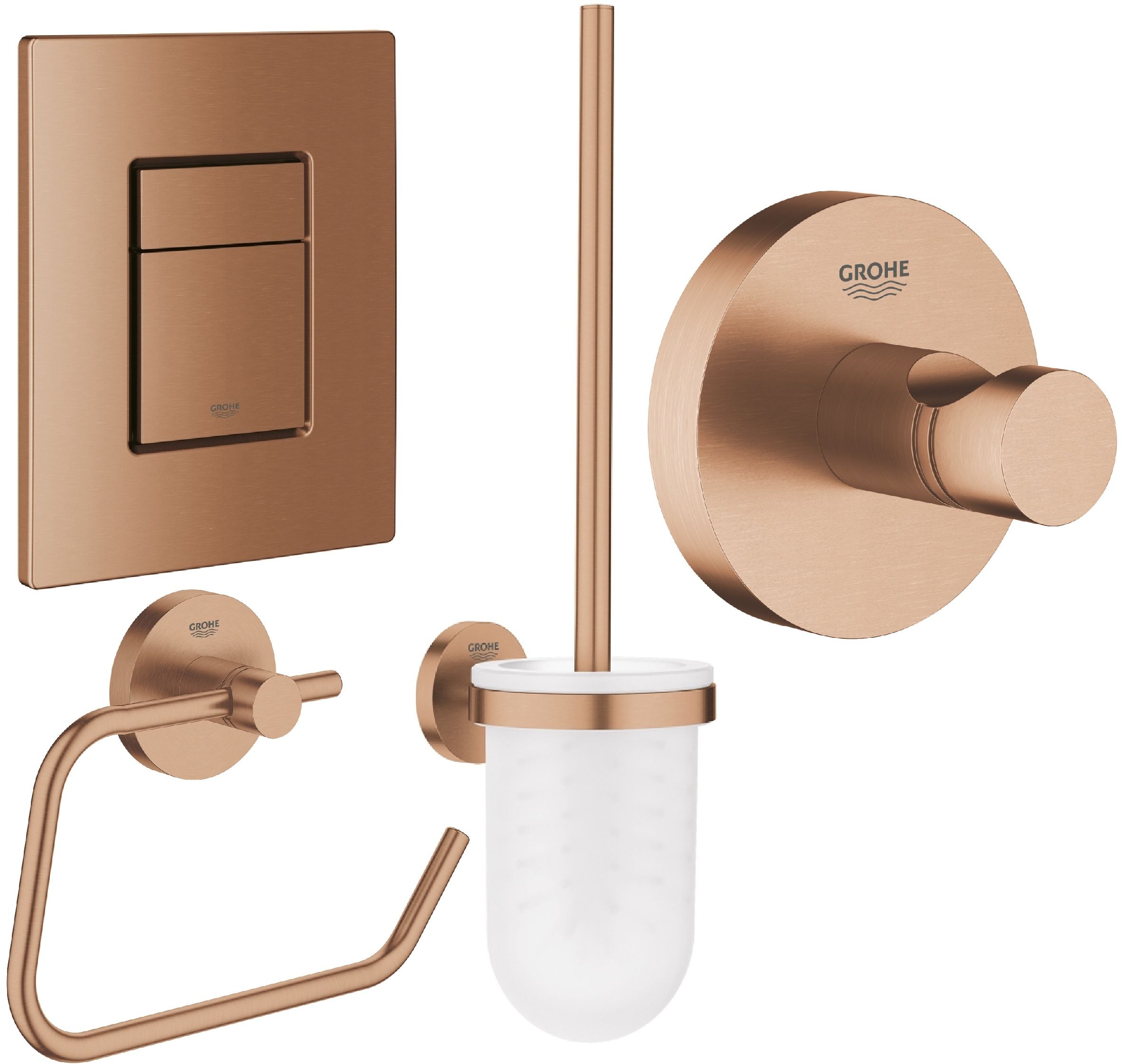 Set Betätigungsplatte Grohe Skate 38732DL0, Toilettenbürstengarnitur Grohe Essentials 40374DL1, 40689DL1, 40364DL1
