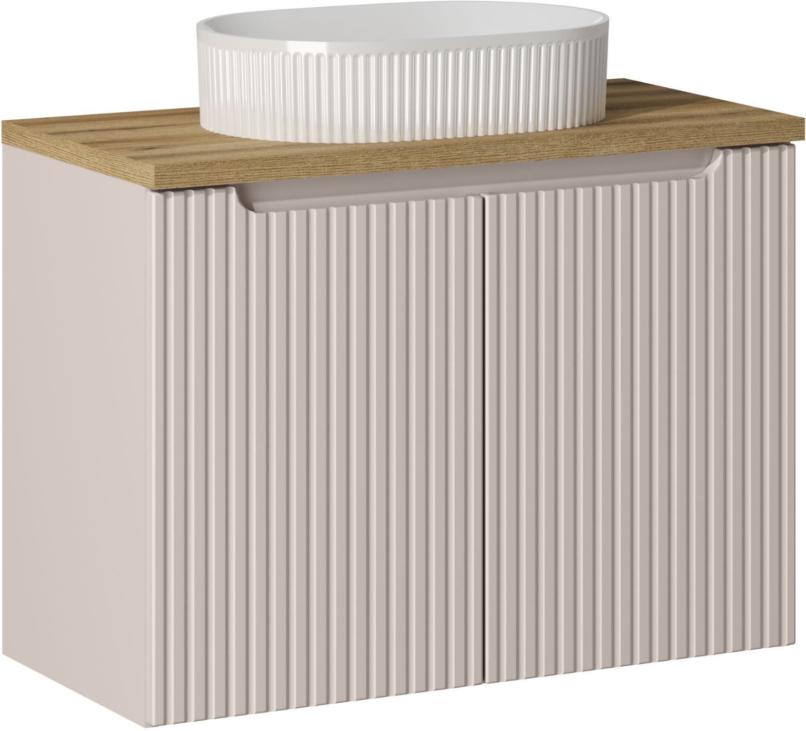 Set Badschrank Comad Nova Cashmere NOVA CASHMERE 82-80-2D, Waschbecken Comad Beyond BEYOND 5 WHITE ( E-6564 ), NOVA OAK A 89-80