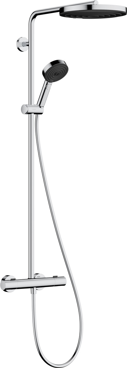 Hansgrohe Pulsify S Duschset Wandmontage mit Thermostat mit Kopfbrause chrom 24236000