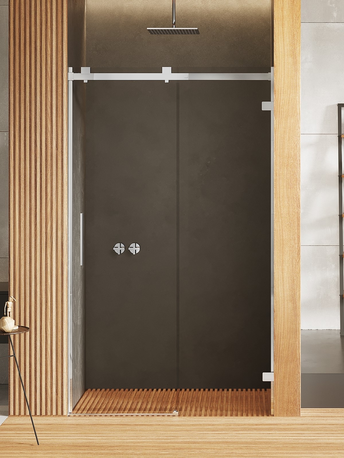 New Trendy Softi X Duschtüren 140 cm Schiebe- chrom Glanz/durchsichtiges Glas EXK-5256