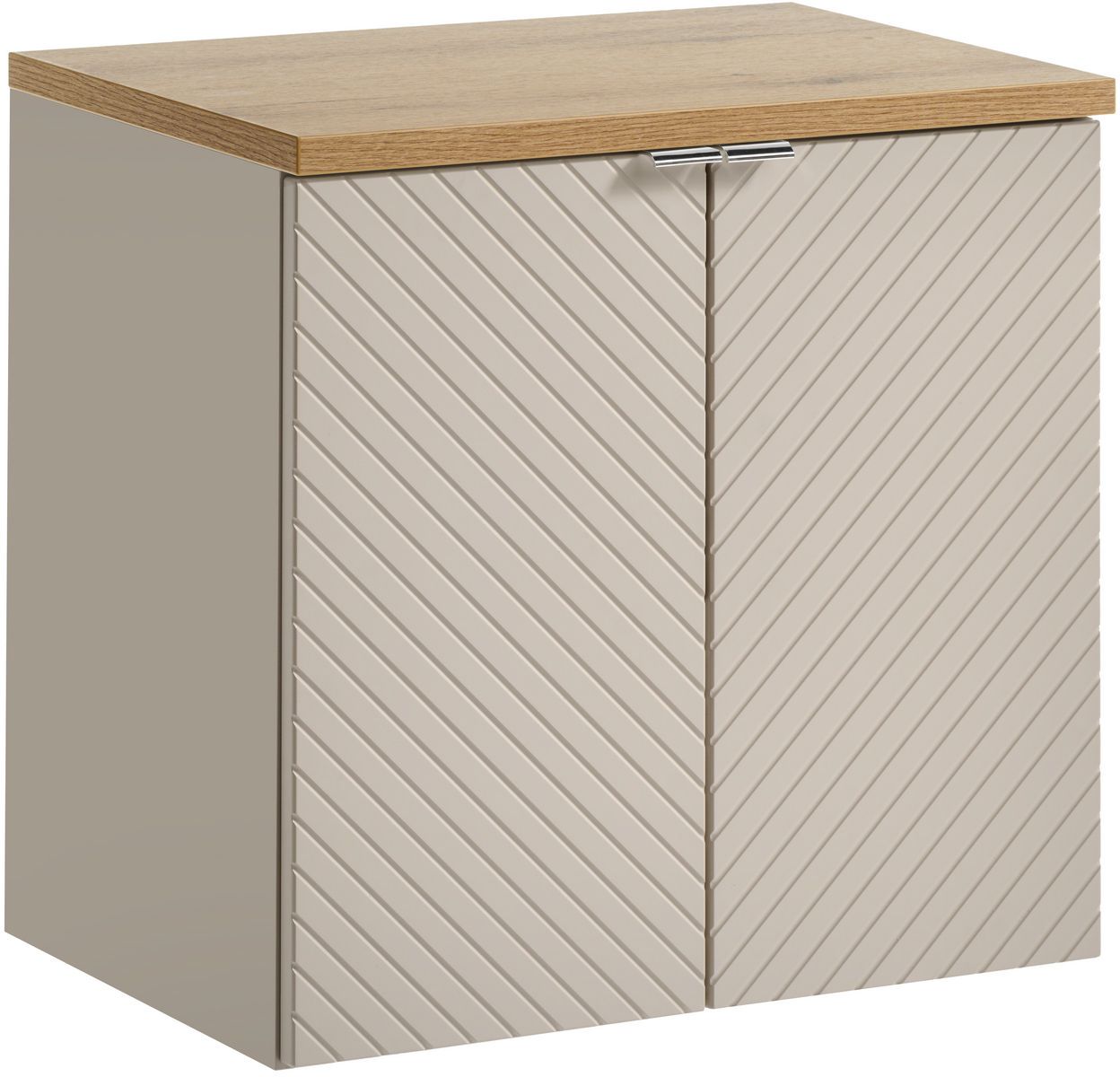 Set Badschrank Comad Viva Cashmere VIVA CASHMERE 82-60-2D, Waschtischplatte Comad Nova Oak NOVA OAK A 89-60