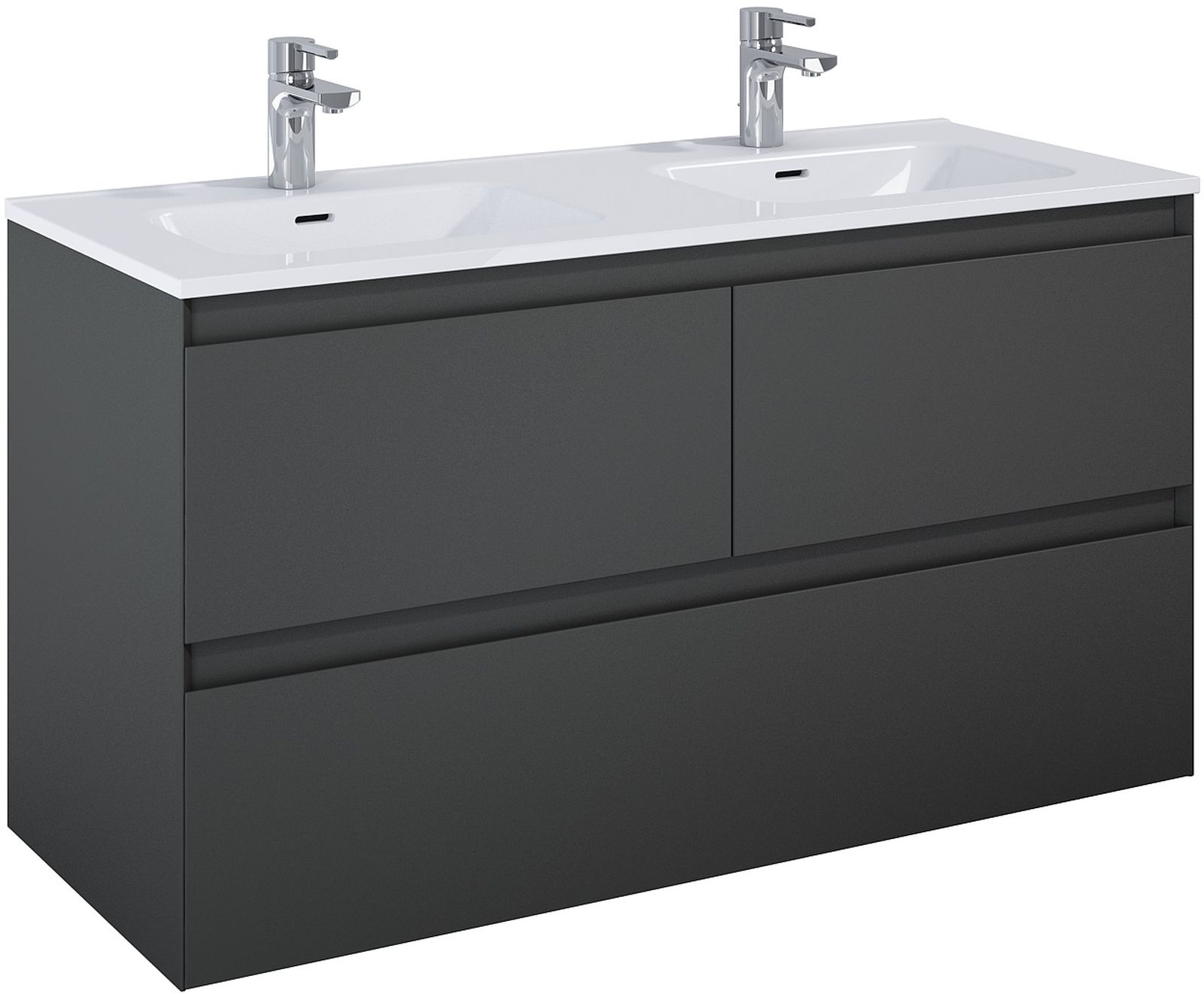 Elita Split Badschrank 120x45.8x63.5 cm Unterschrank hängend anthrazit RE012007156010