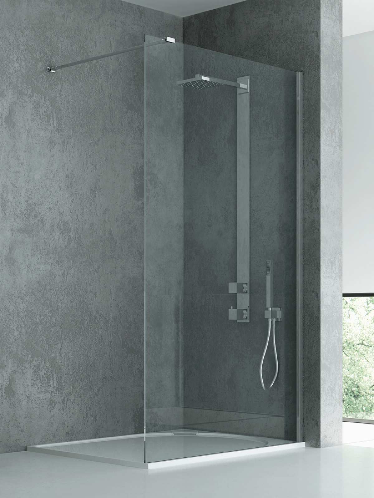 New Trendy New Modus begehbare duschwand 160 cm chrom Glanz/durchsichtiges Glas EXK-5466