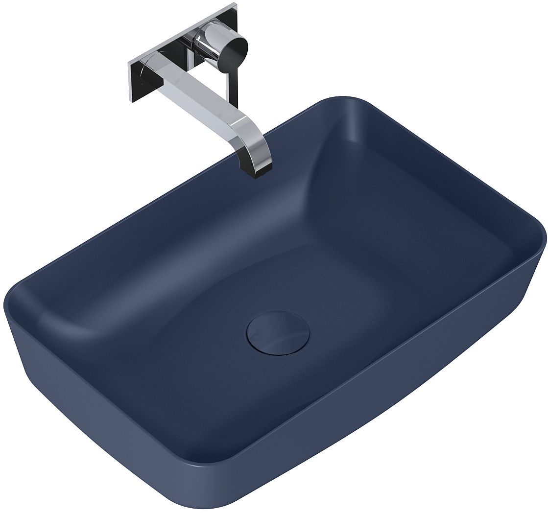 Elita Nomia Waschbecken 50x39 cm rechteckig Aufsatzwaschbecken blau matte RE040500057030