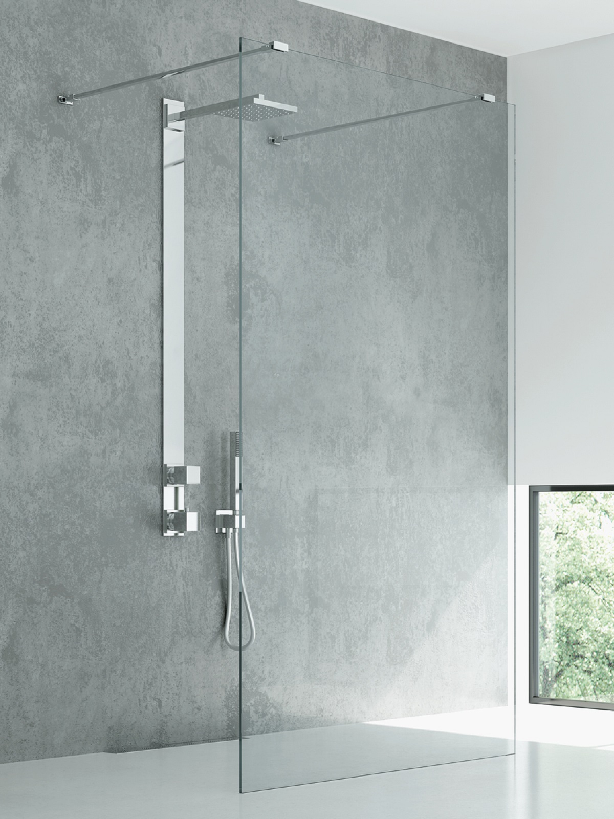 New Trendy New Modus Walk-In Duschwand 100 cm chrom Glanz/durchsichtiges Glas EXK-5494