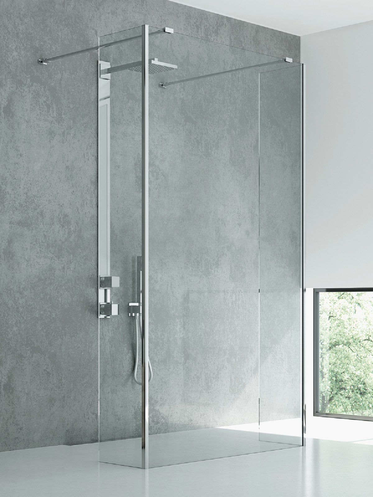 New Trendy New Modus Walk-In Duschwand 100 cm chrom Glanz/durchsichtiges Glas EXK-5499