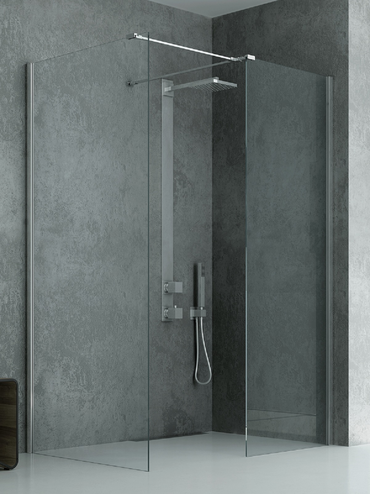 New Trendy New Modus Walk-In Dusche 130x100 cm rechteckig chrom Glanz/durchsichtiges Glas EXK-5524