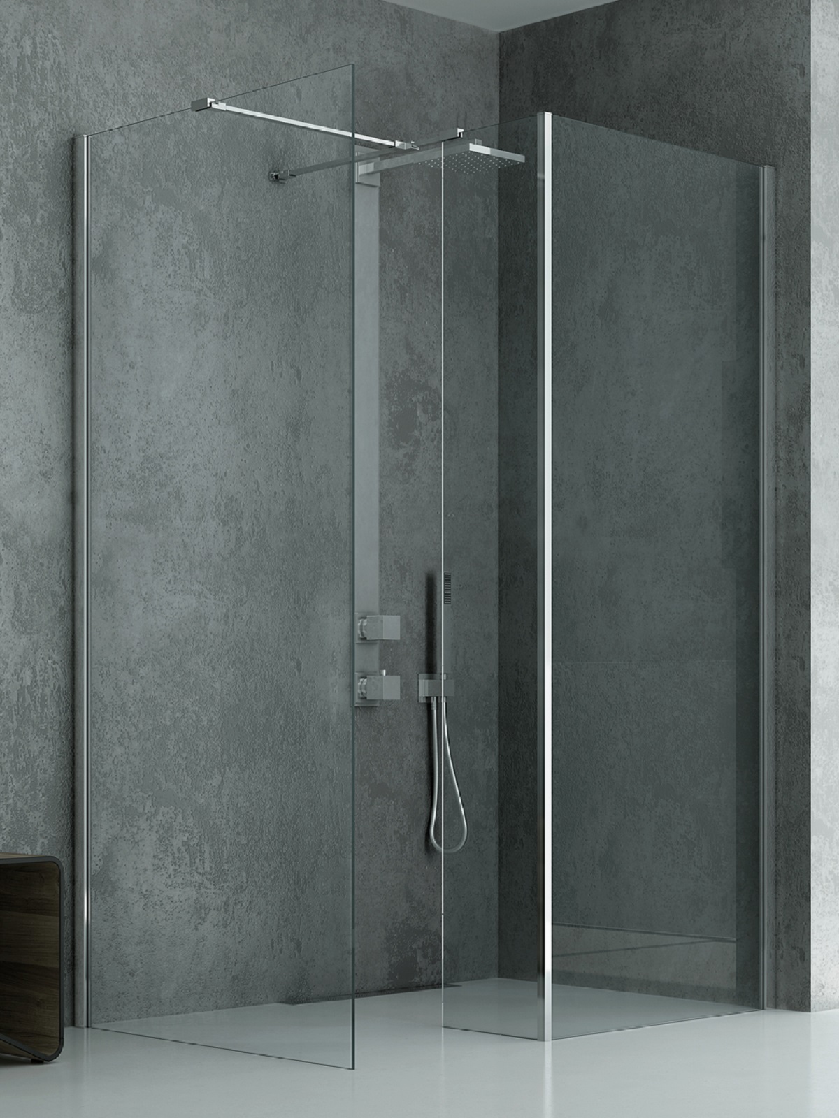 New Trendy New Modus Walk-In Duschwand 90 cm chrom Glanz/durchsichtiges Glas EXK-5507