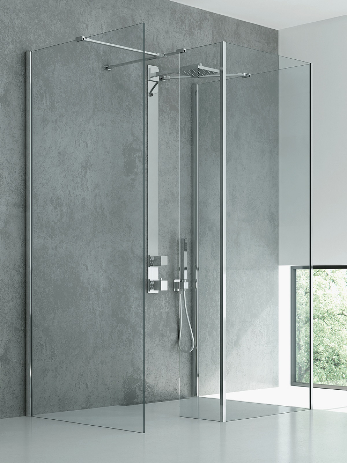 New Trendy New Modus Walk-In Duschwand 90 cm chrom Glanz/durchsichtiges Glas EXK-5531