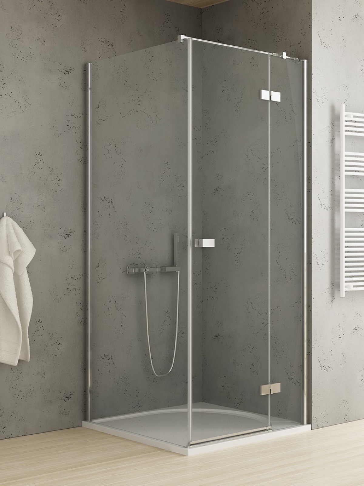 New Trendy Reflexa Duschkabine 110x90 cm rechteckig chrom Glanz/durchsichtiges Glas EXK-5123