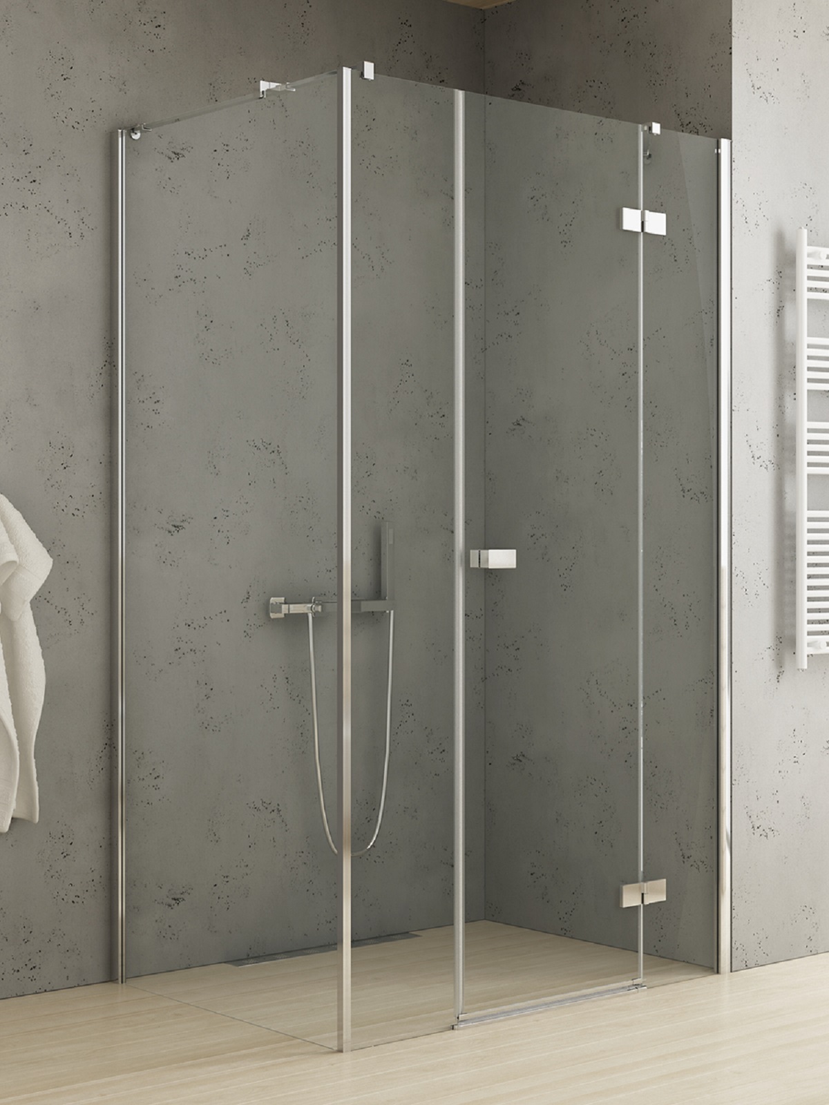 New Trendy Reflexa Duschkabine 130x80 cm rechteckig chrom Glanz/durchsichtiges Glas EXK-5086
