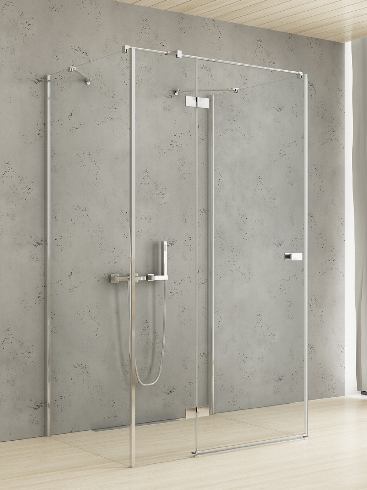 New Trendy Reflexa Duschkabine 120x100 cm rechteckig chrom Glanz/durchsichtiges Glas EXK-5241