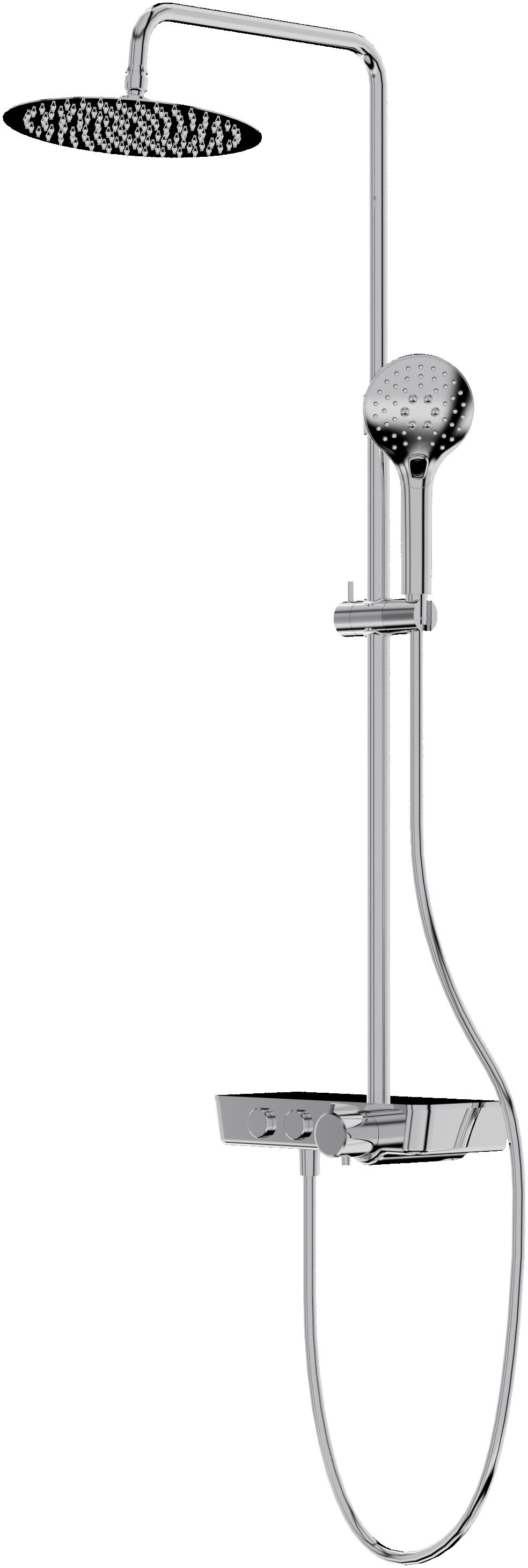 LaVita Cetus Duschset Wandmontage mit Thermostat mit Kopfbrause chrom 5900378346296