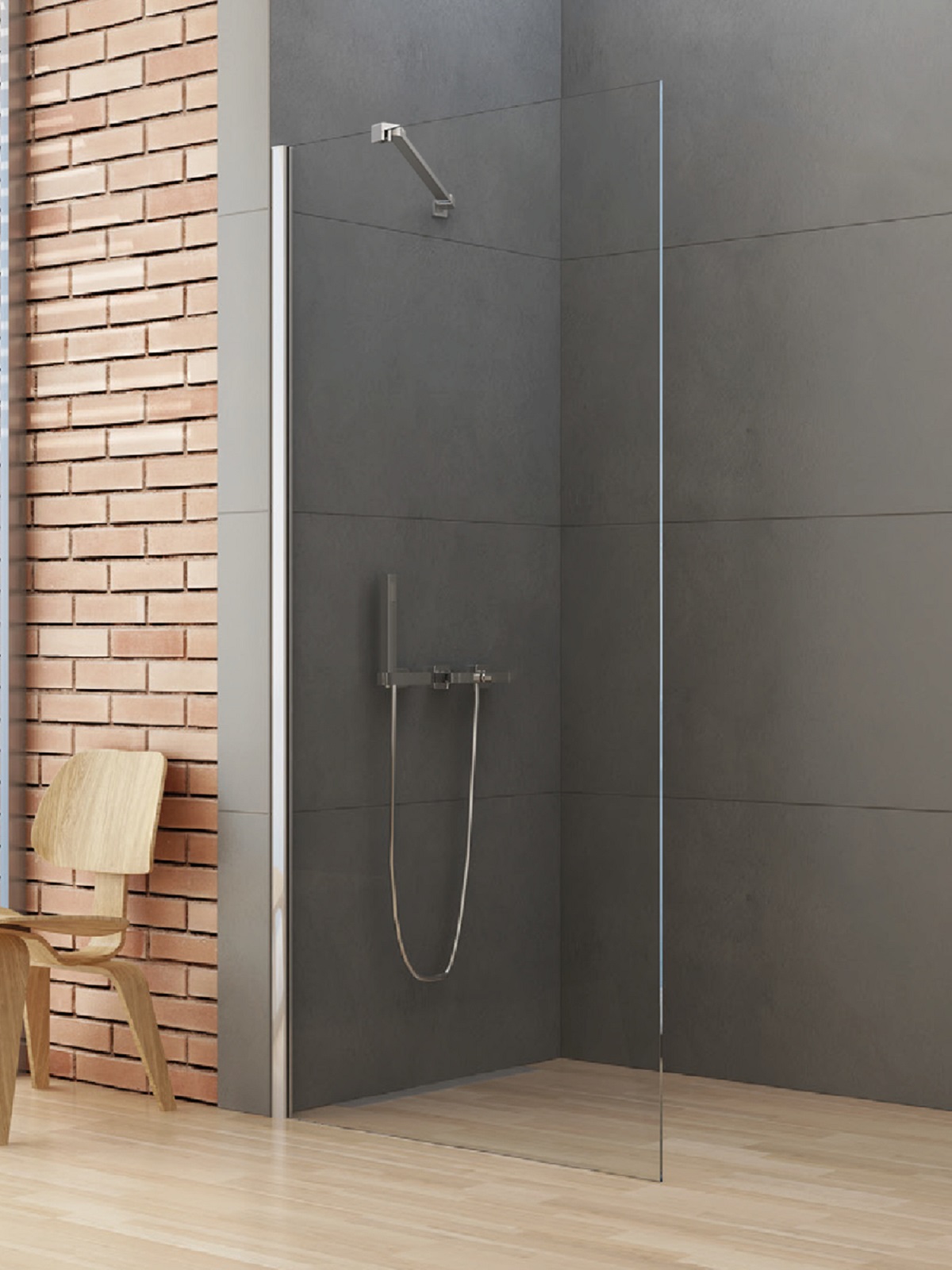 New Trendy New Soleo Walk-In Duschwand 50 cm chrom Glanz/durchsichtiges Glas K-0747