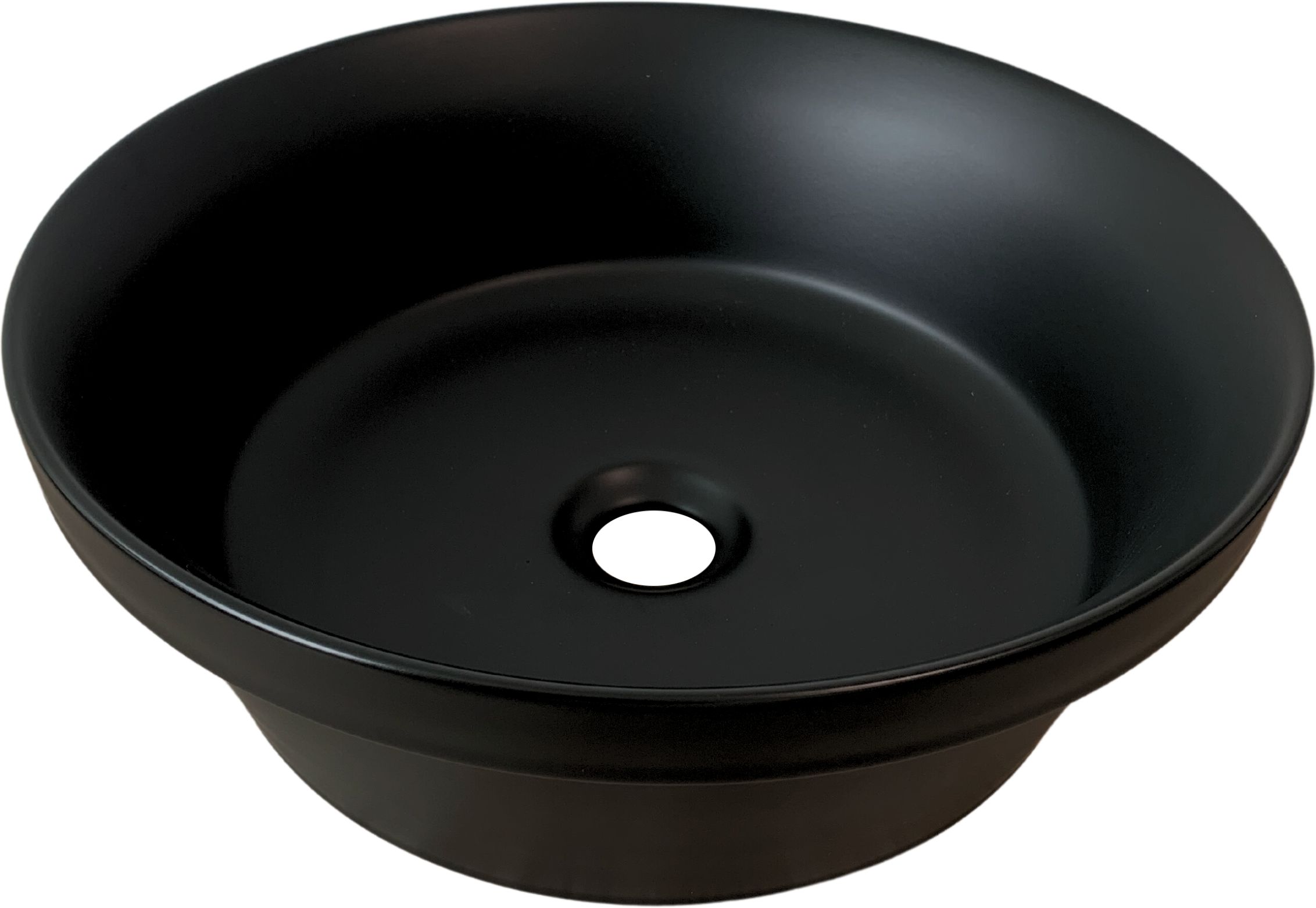 Comad Mada Waschbecken 40x40 cm rund Aufsatzwaschbecken schwarz matte UN-MADA-MB 115MB
