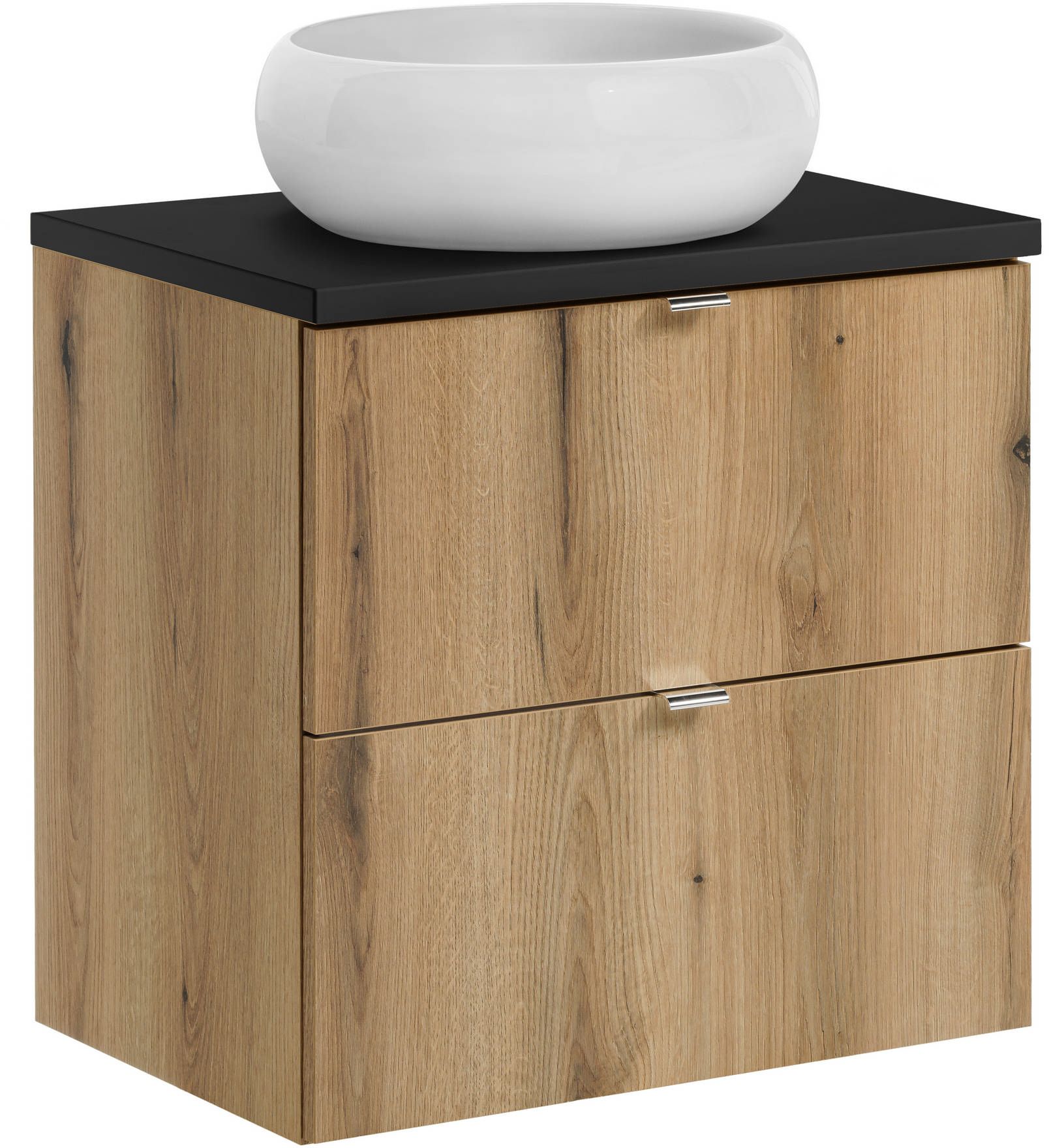 Set Badschrank Comad Nova Oak NOVA OAK A 82-60-2S, Waschbecken Comad Wiki UN-WIKI-SW, NOVA BLACK B 89-60