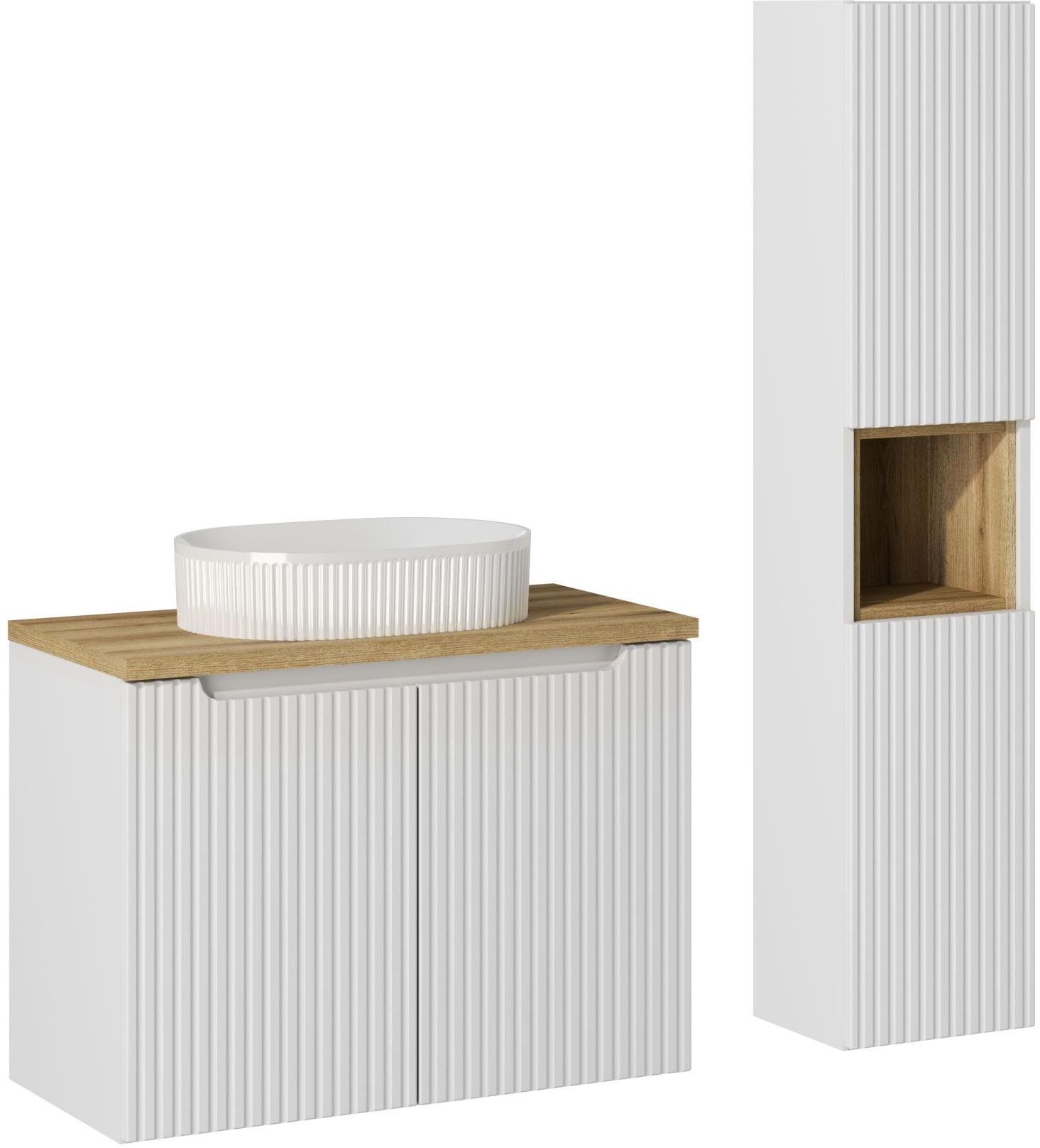 Set Badschrank Comad Nova White NOVA WHITE 82-80-2D, Badschrank Comad Nova White NOVA WHITE 80-03-2D, BEYOND 5 WHITE ( E-6564 ), NOVA OAK A 83-27-Q(W83-04A), NOVA OAK A 89-80