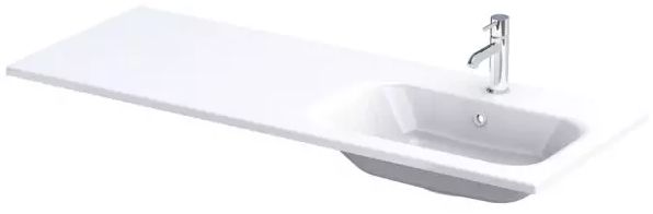 Oristo Are Waschbecken 121x46 cm rechteckig Möbel weiß glanz UME-AR-120-92-P