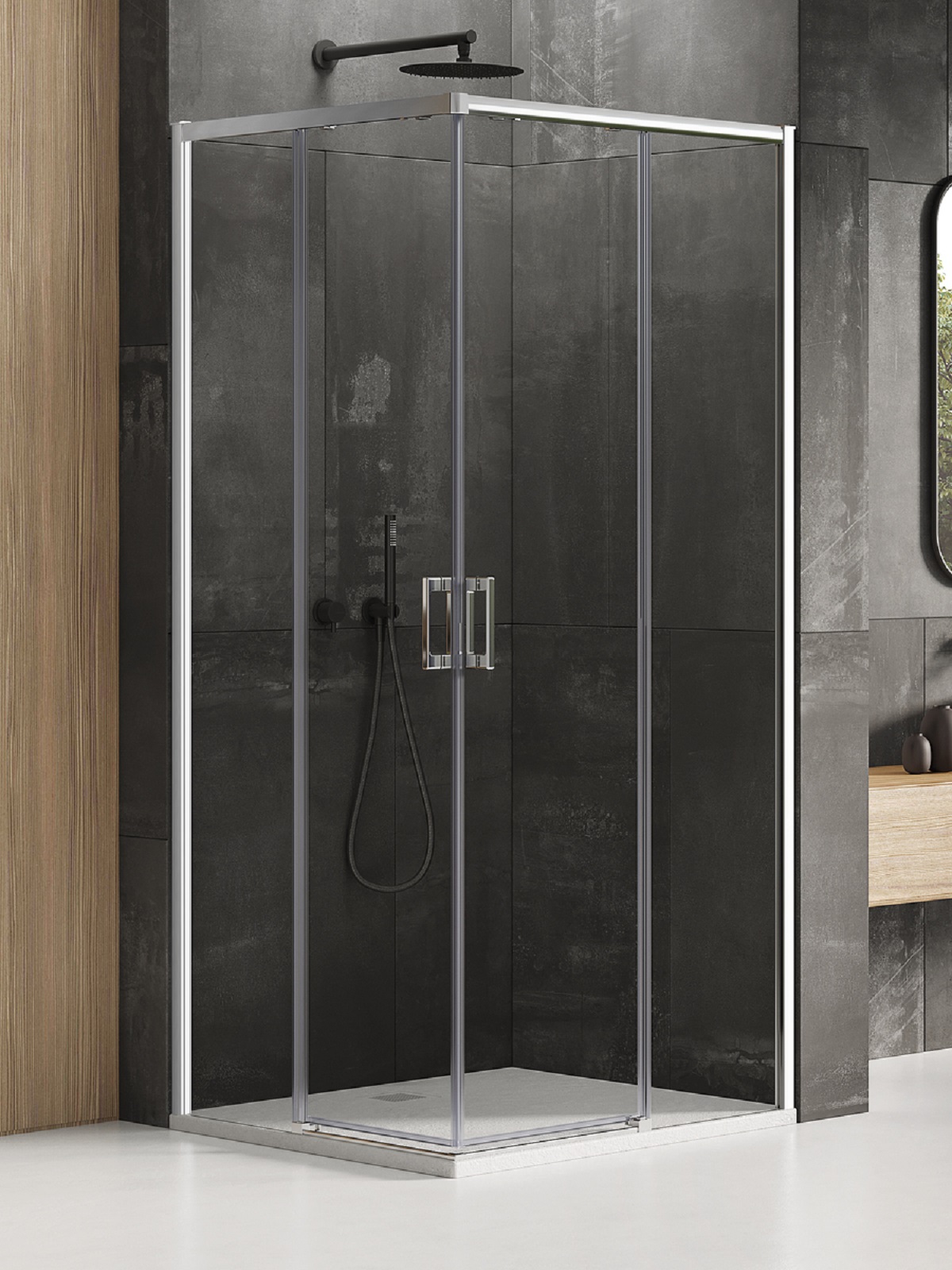 New Trendy Prime Duschkabine 120x80 cm rechteckig chrom Glanz/durchsichtiges Glas D-0302A/D-0295A