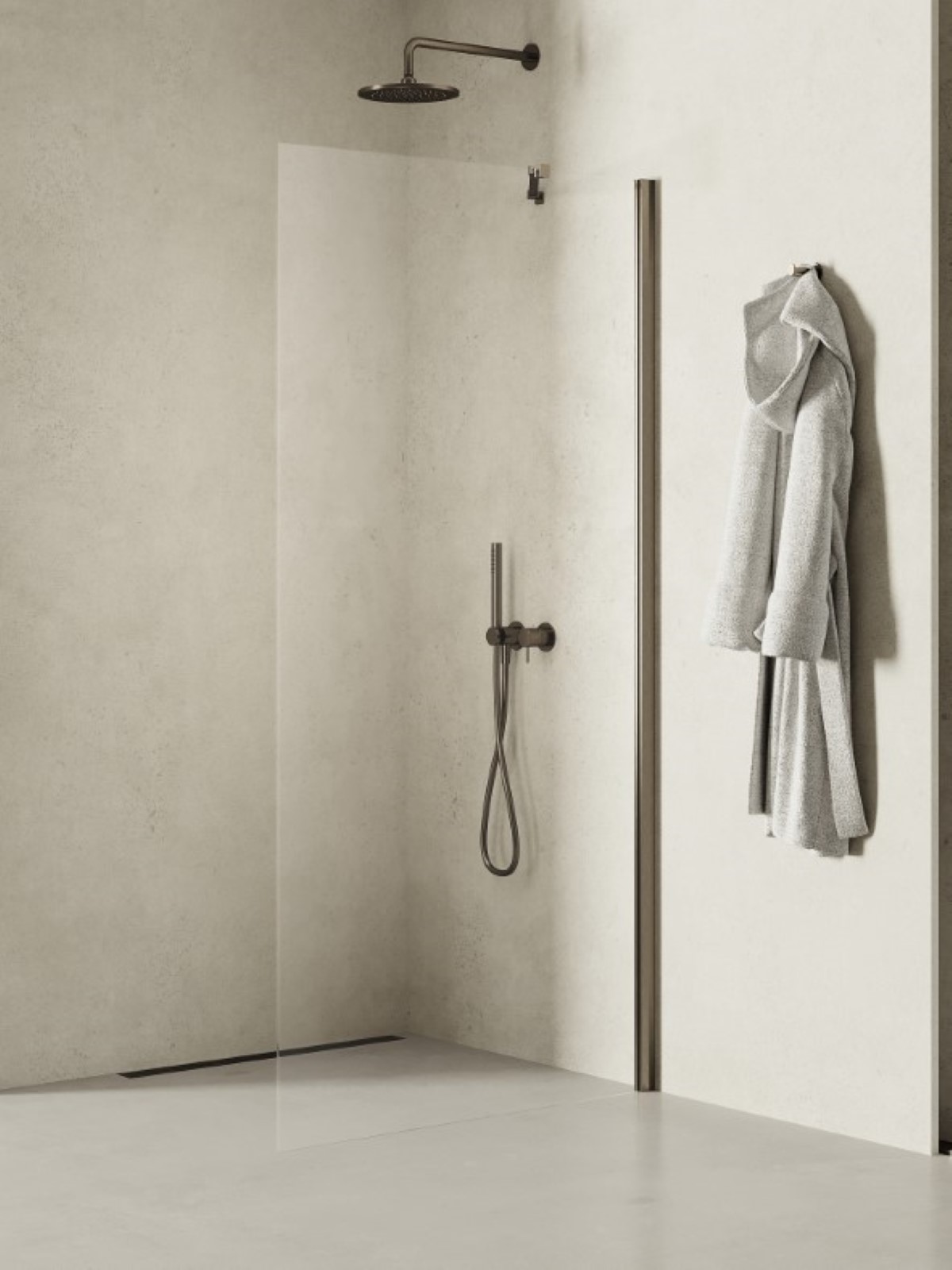 New Trendy New Soleo Gunmetal Brushed Walk-In Duschwand 100 cm graphit gebürstet/durchsichtiges Glas K-2262