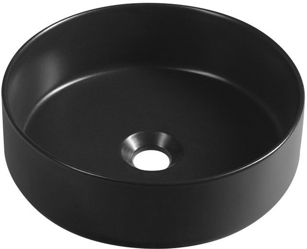 Isvea Infinity Waschbecken 36x36 cm rund Aufsatzwaschbecken schwarz matte 10NF65036-2N