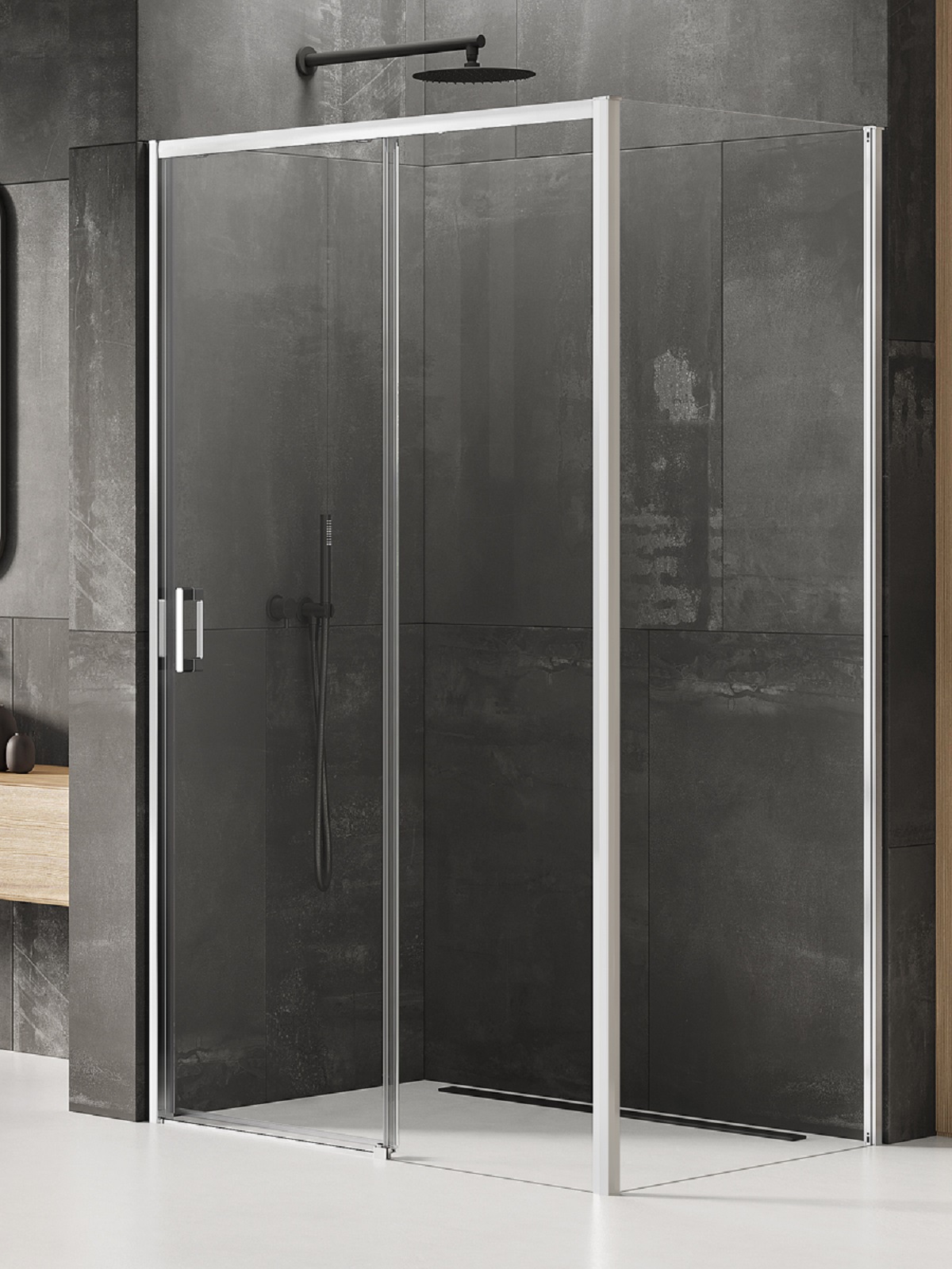 New Trendy Prime Duschkabine 160x70 cm rechteckig chrom Glanz/durchsichtiges Glas K-1248