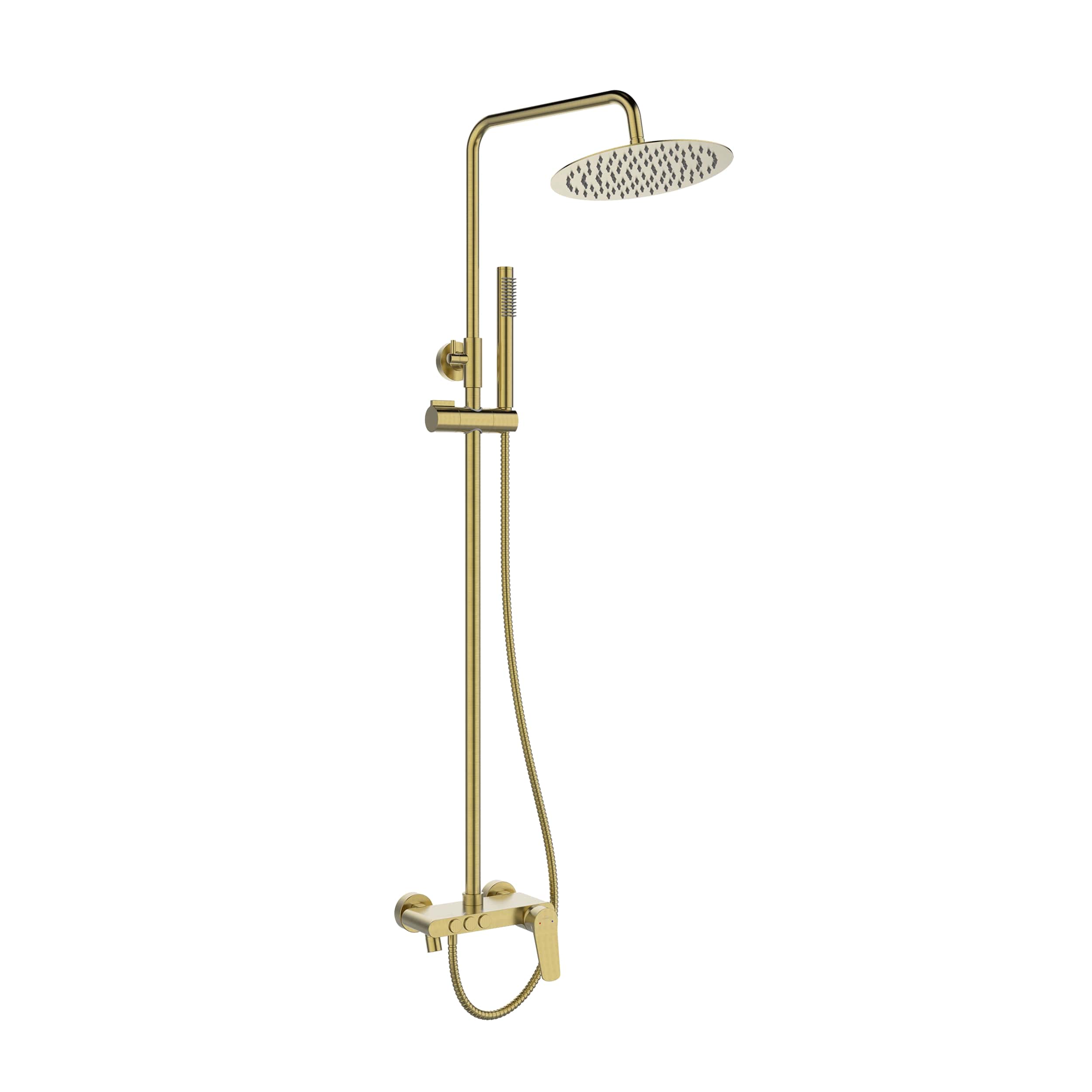 Invena Alonia duschset Wand mit Regenbrause gold AU-70-D09