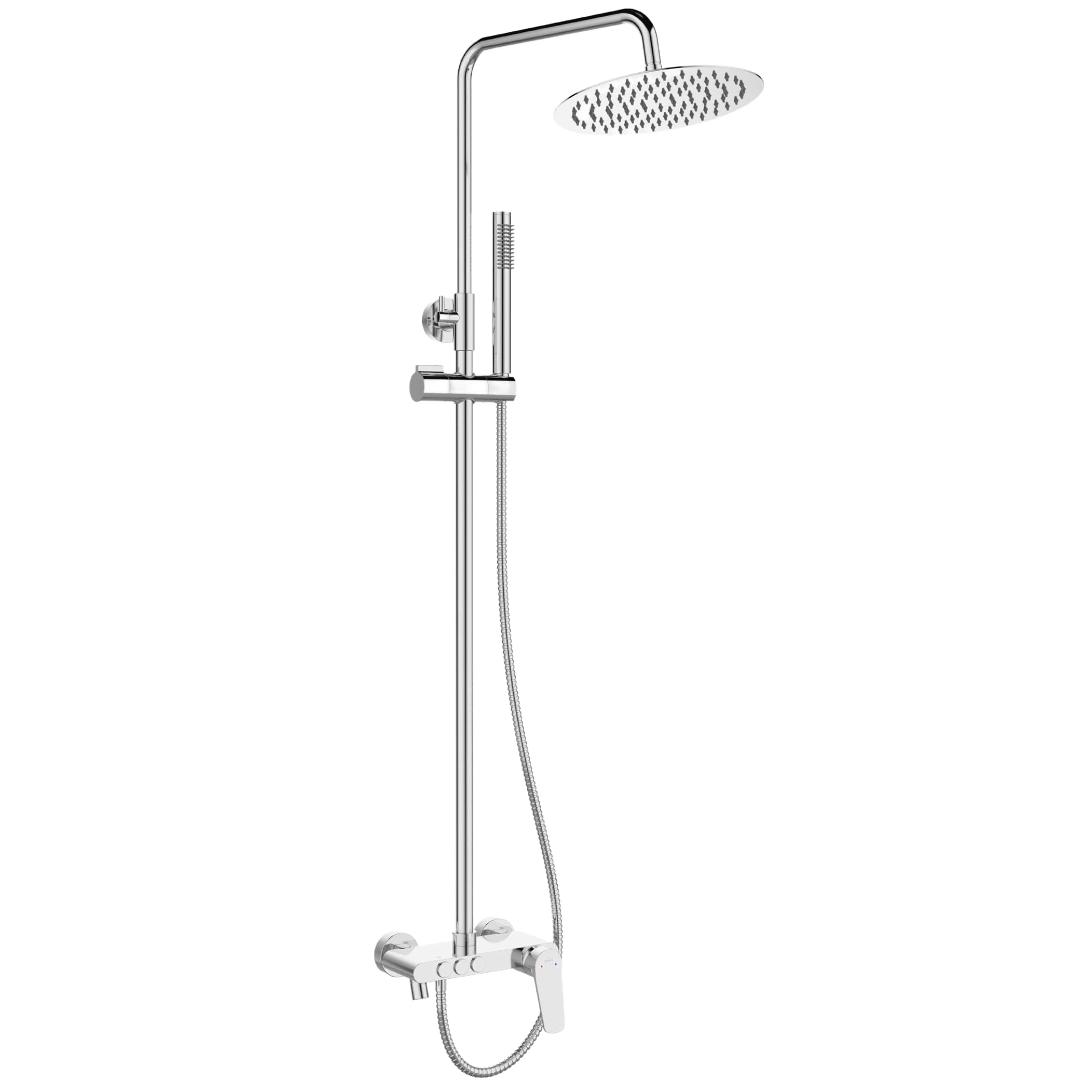 Invena Alonia duschset Wand mit Regenbrause chrom AU-70-D01